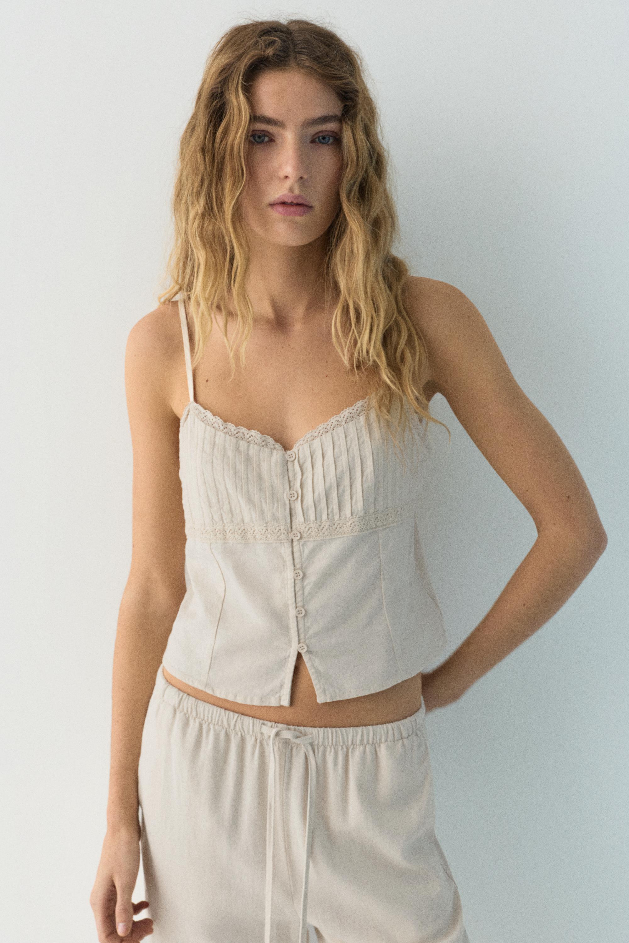 Top Corto Lingerie Con Bretelline