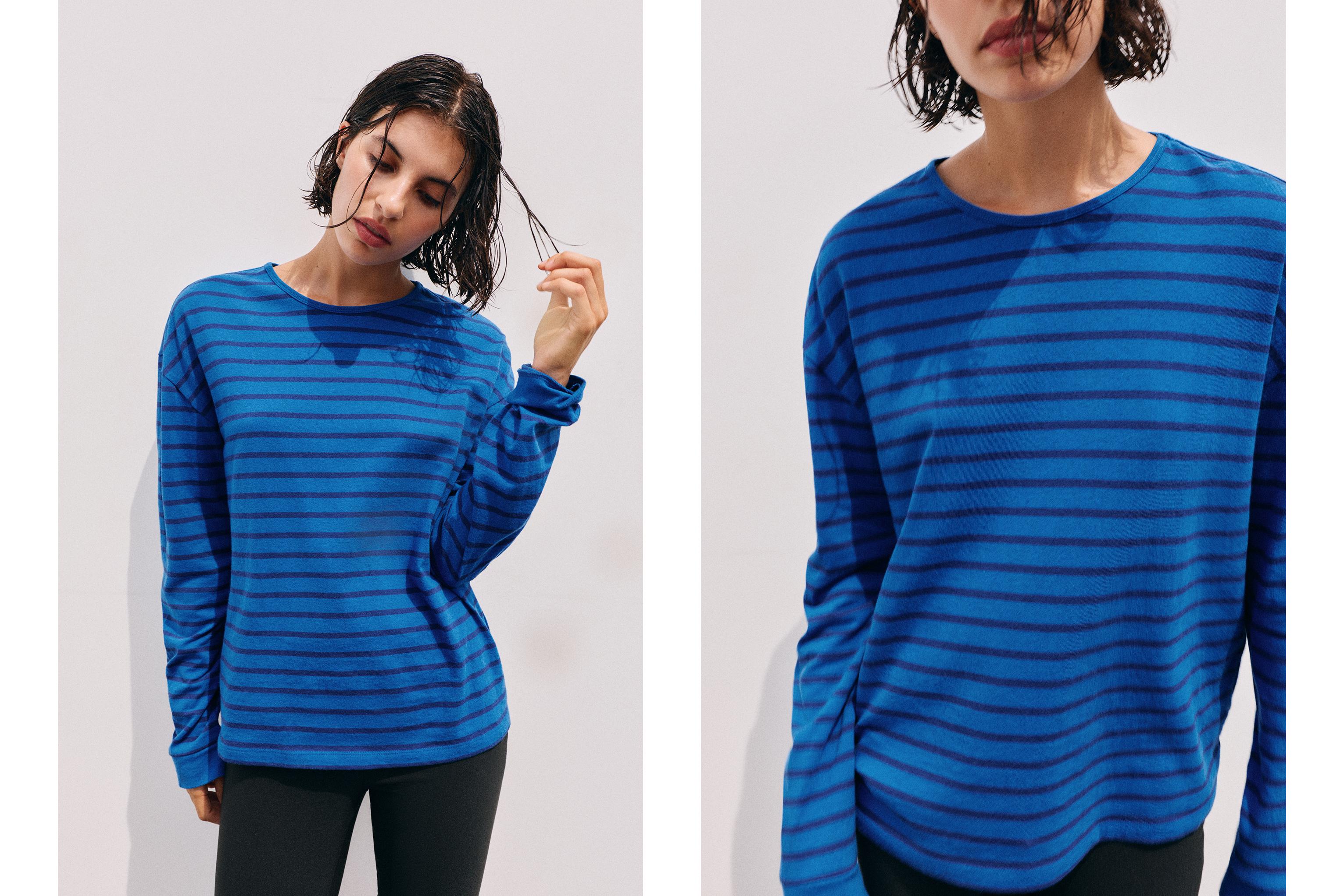 Oversize long sleeve striped T-shirt — Striped