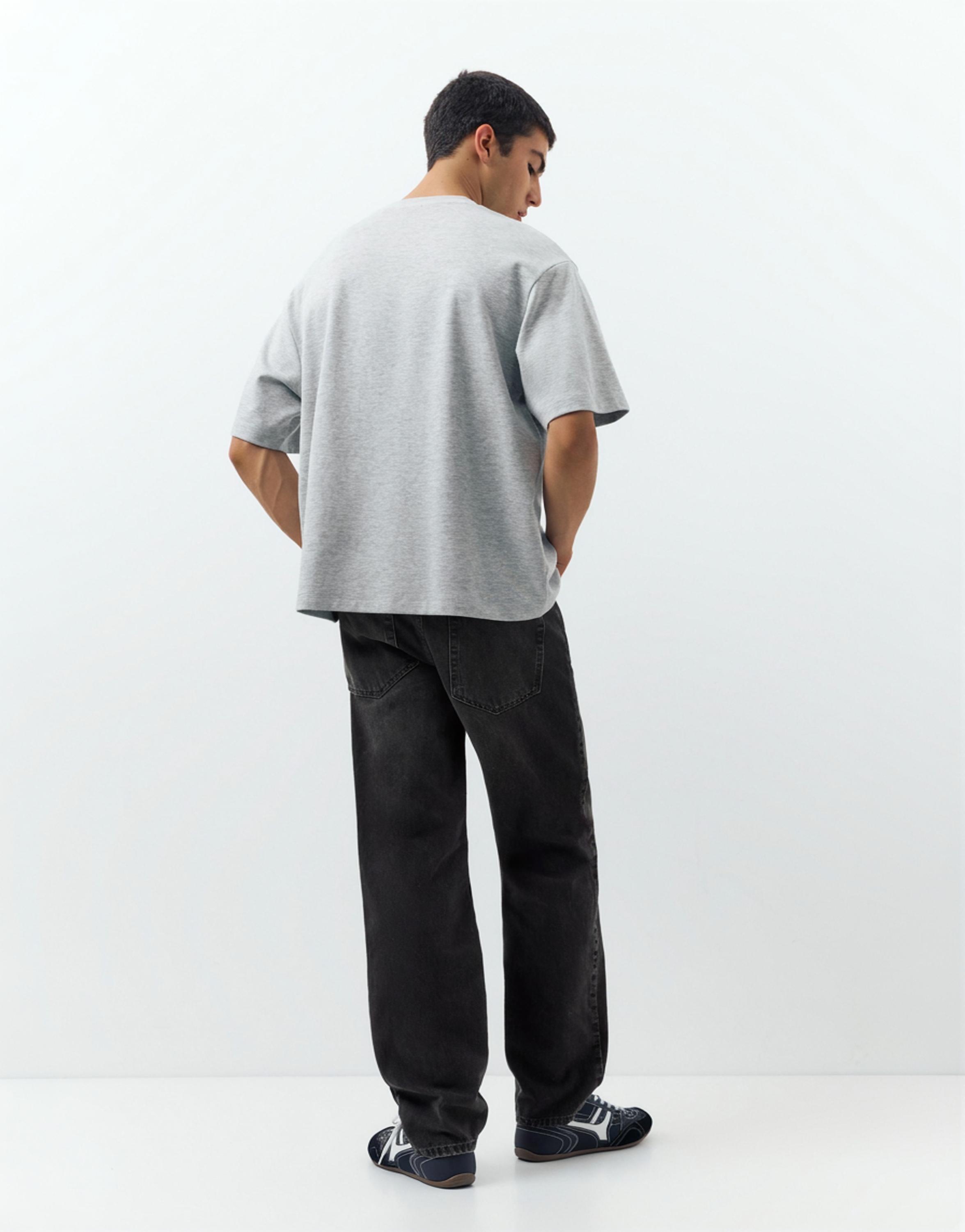 Straight-leg jeans — Faded black