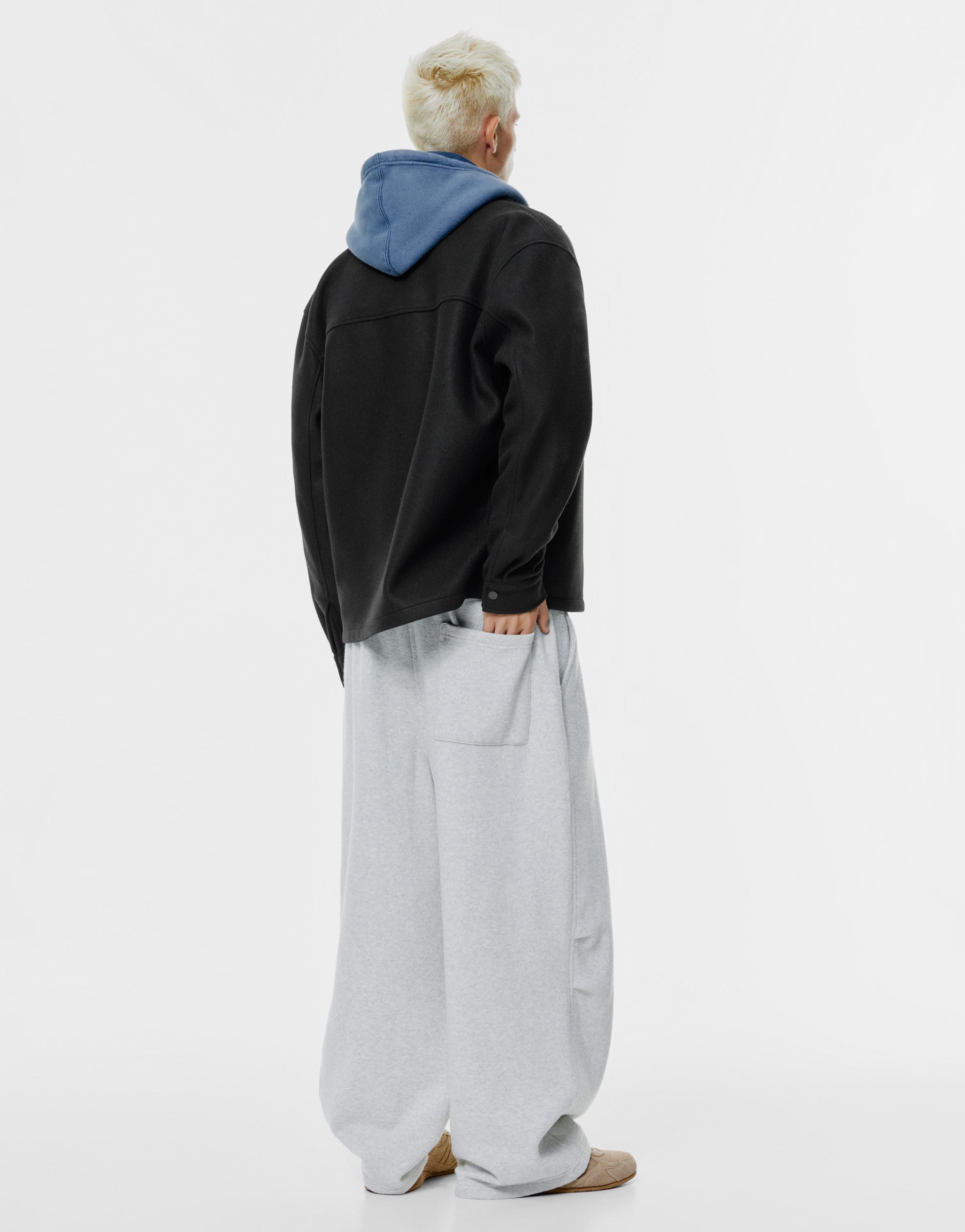 Cepli yünlü ince ceket - Görsel 9