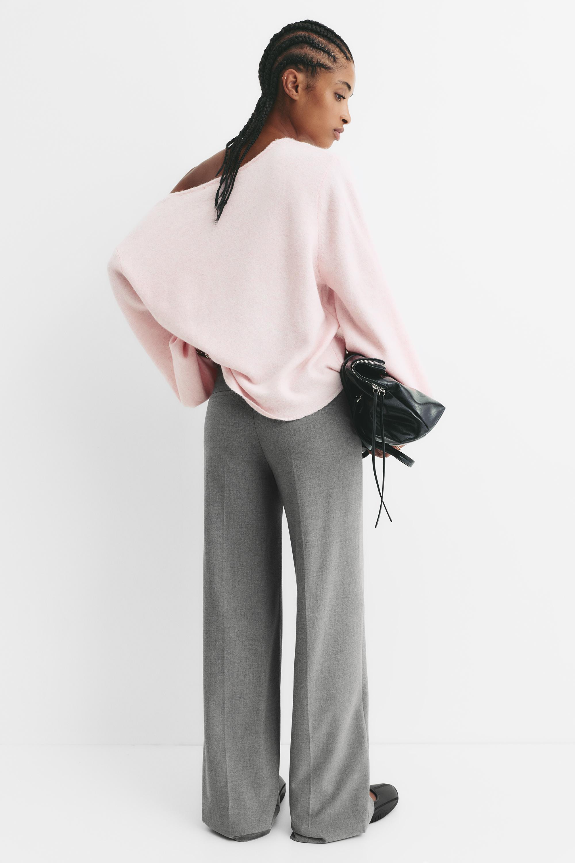 Straight-leg darted trousers — Medium grey