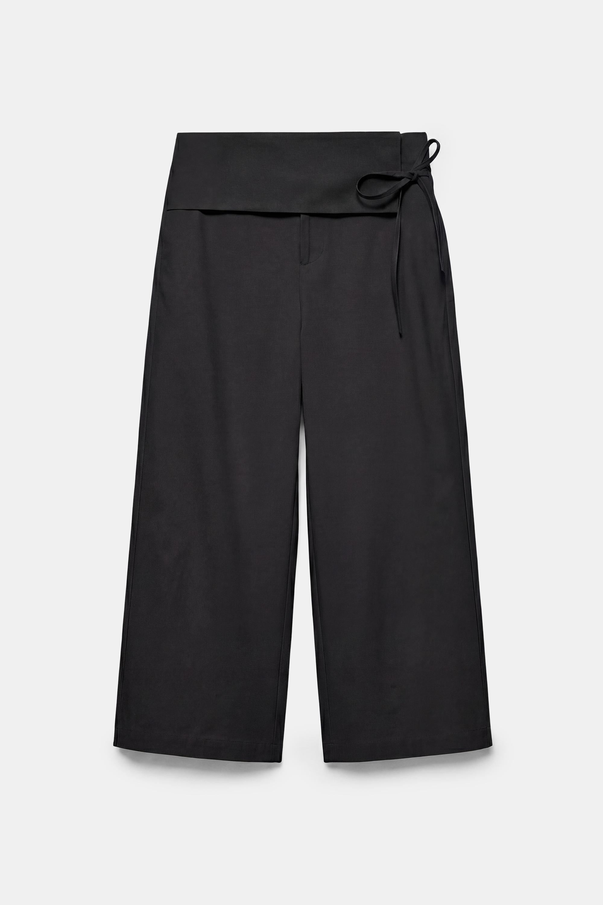 Sash tie culottes — Black