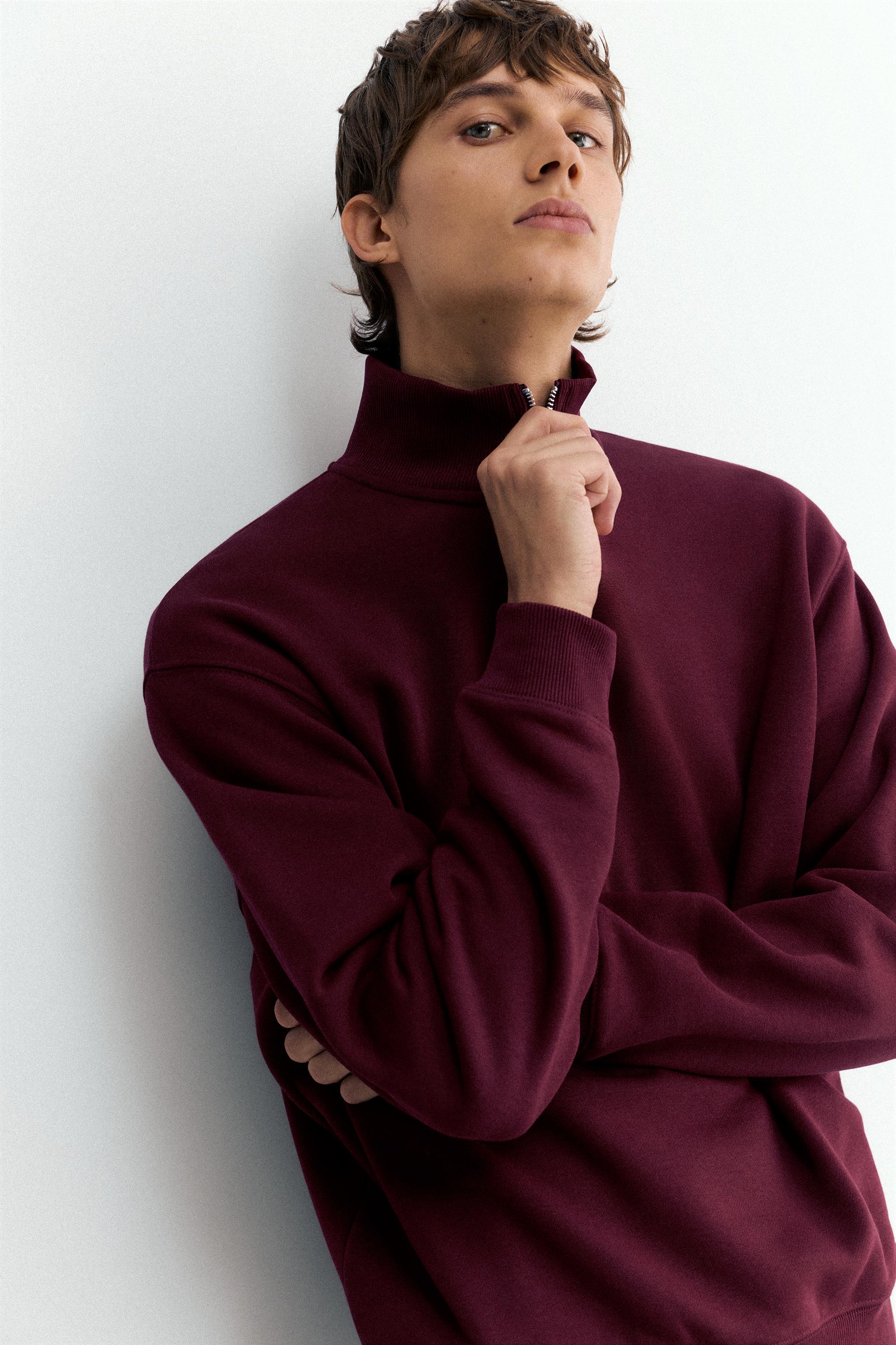 Quarter-zip sweatshirt — Burgundy