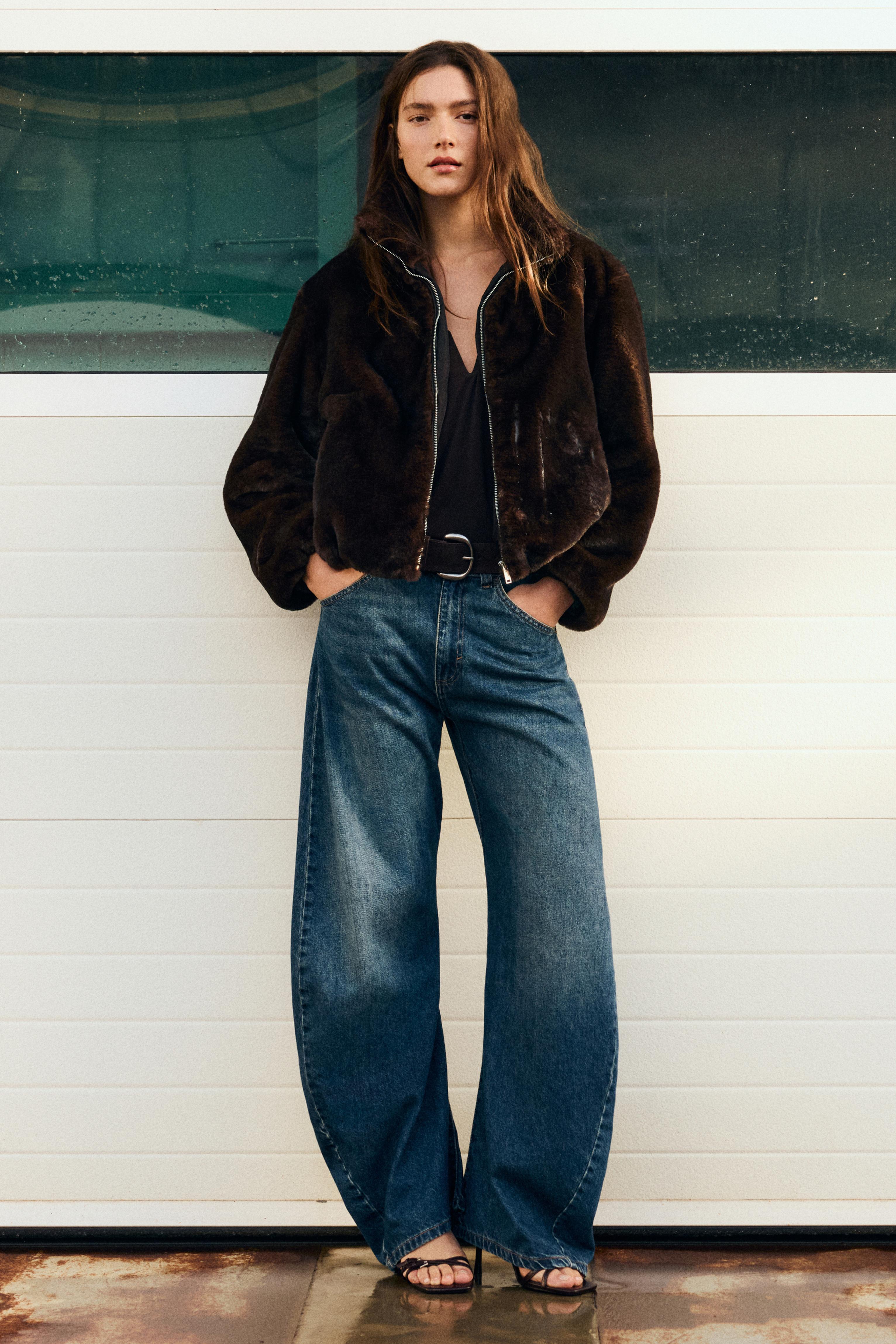 Dik yaka suni kürk ceket - Görsel 17