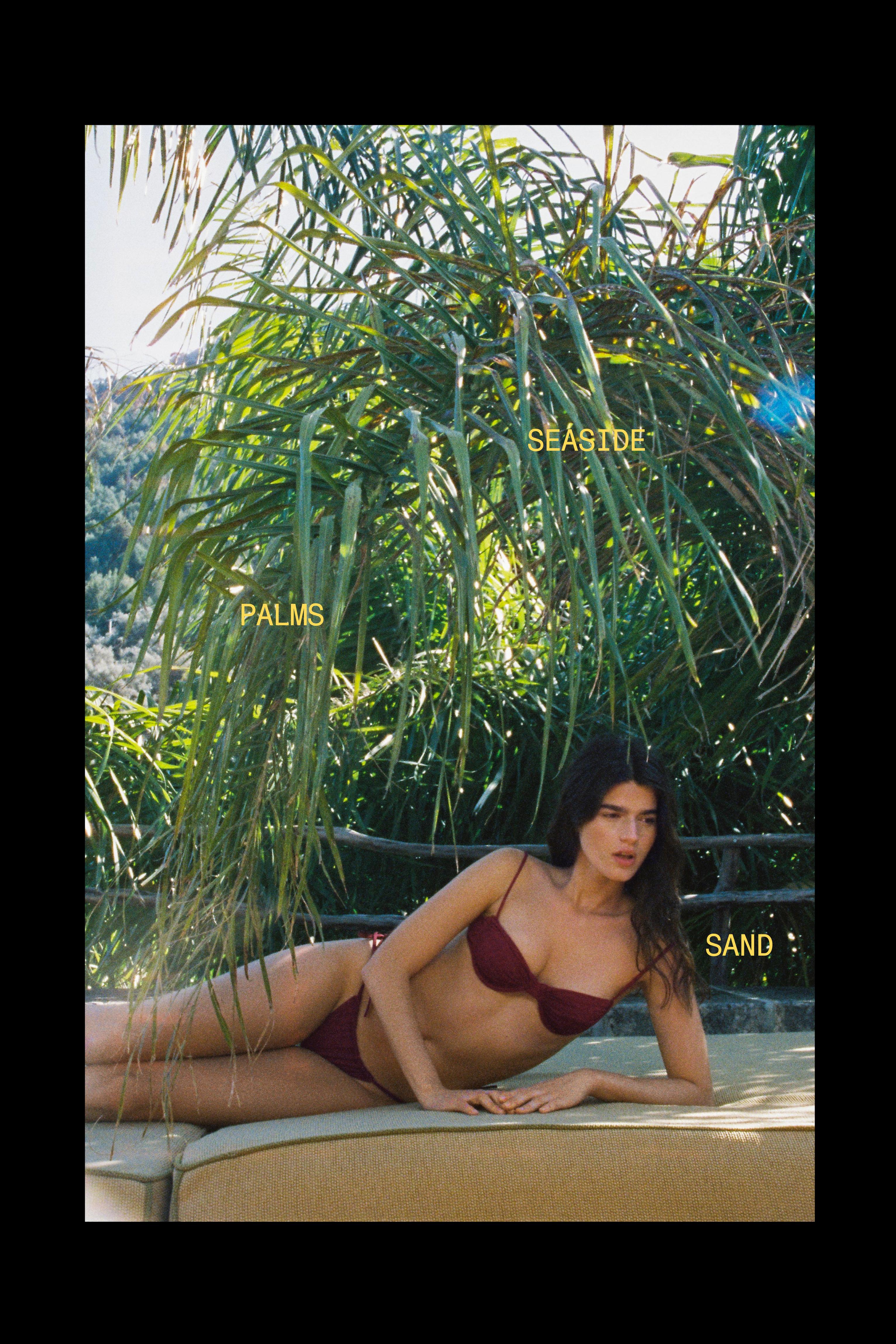 Drape detaylı balkonet bikini üstü - Görsel 6