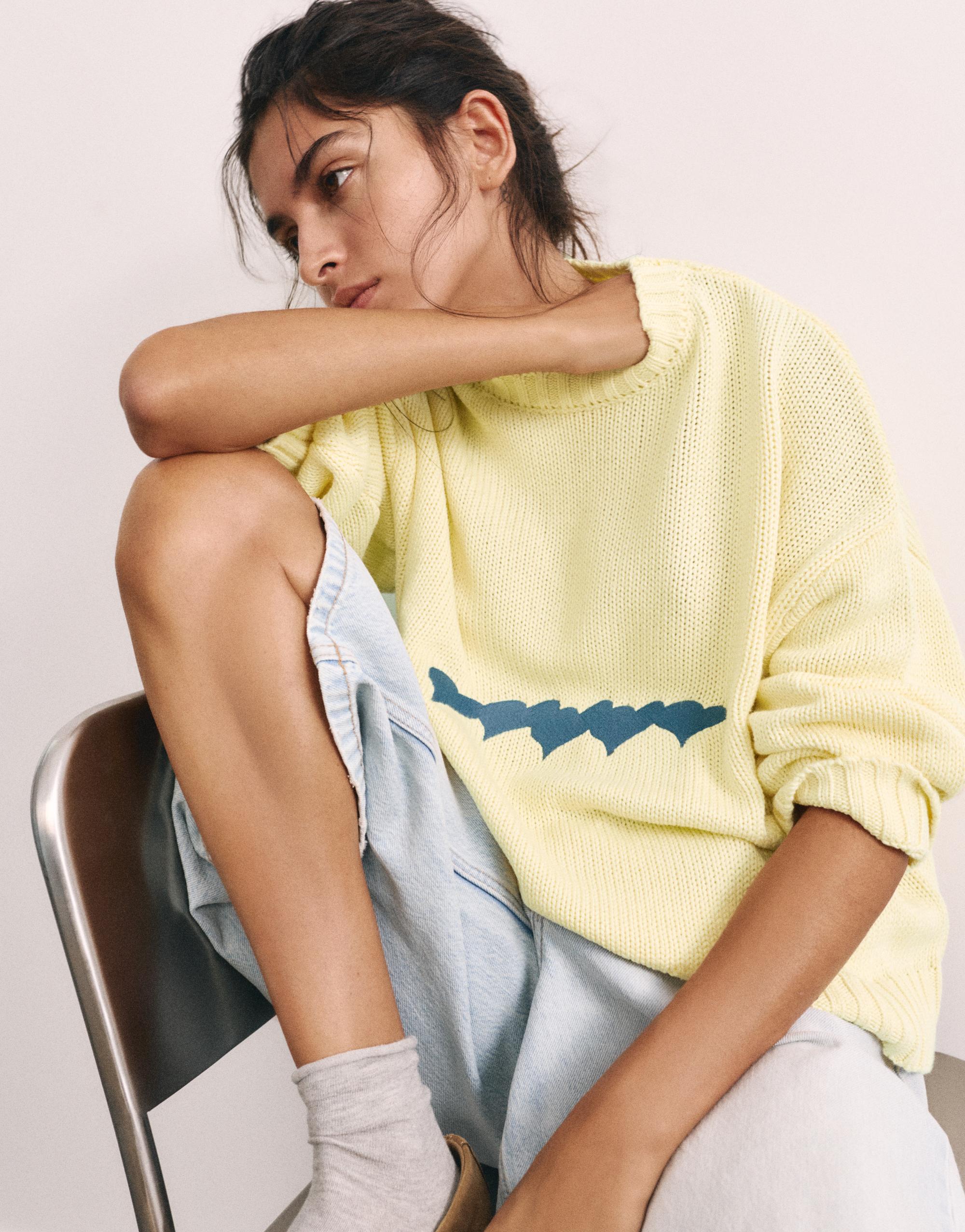 Oversize heart jumper — Yellow