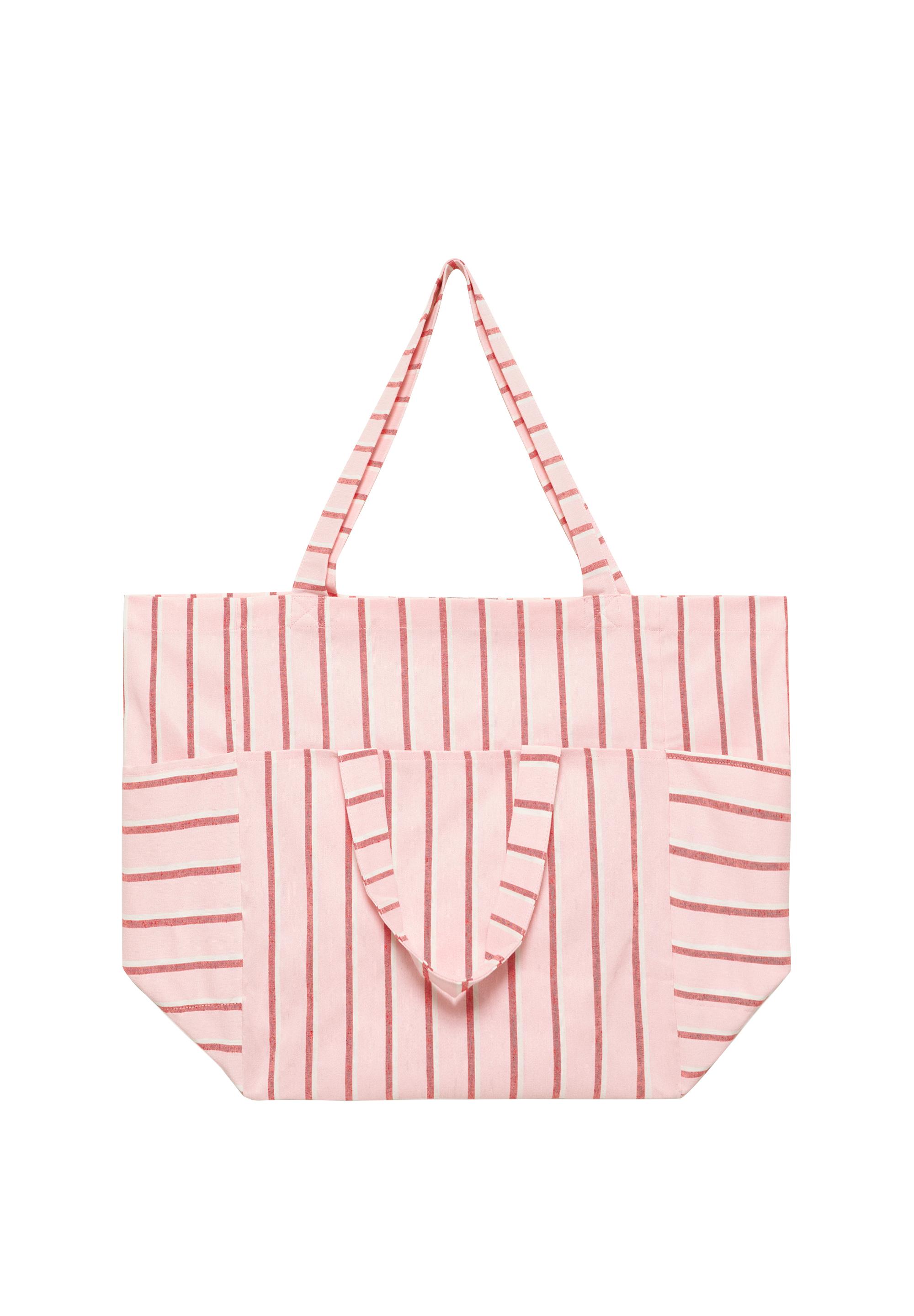 Medium striped tote bag — Red