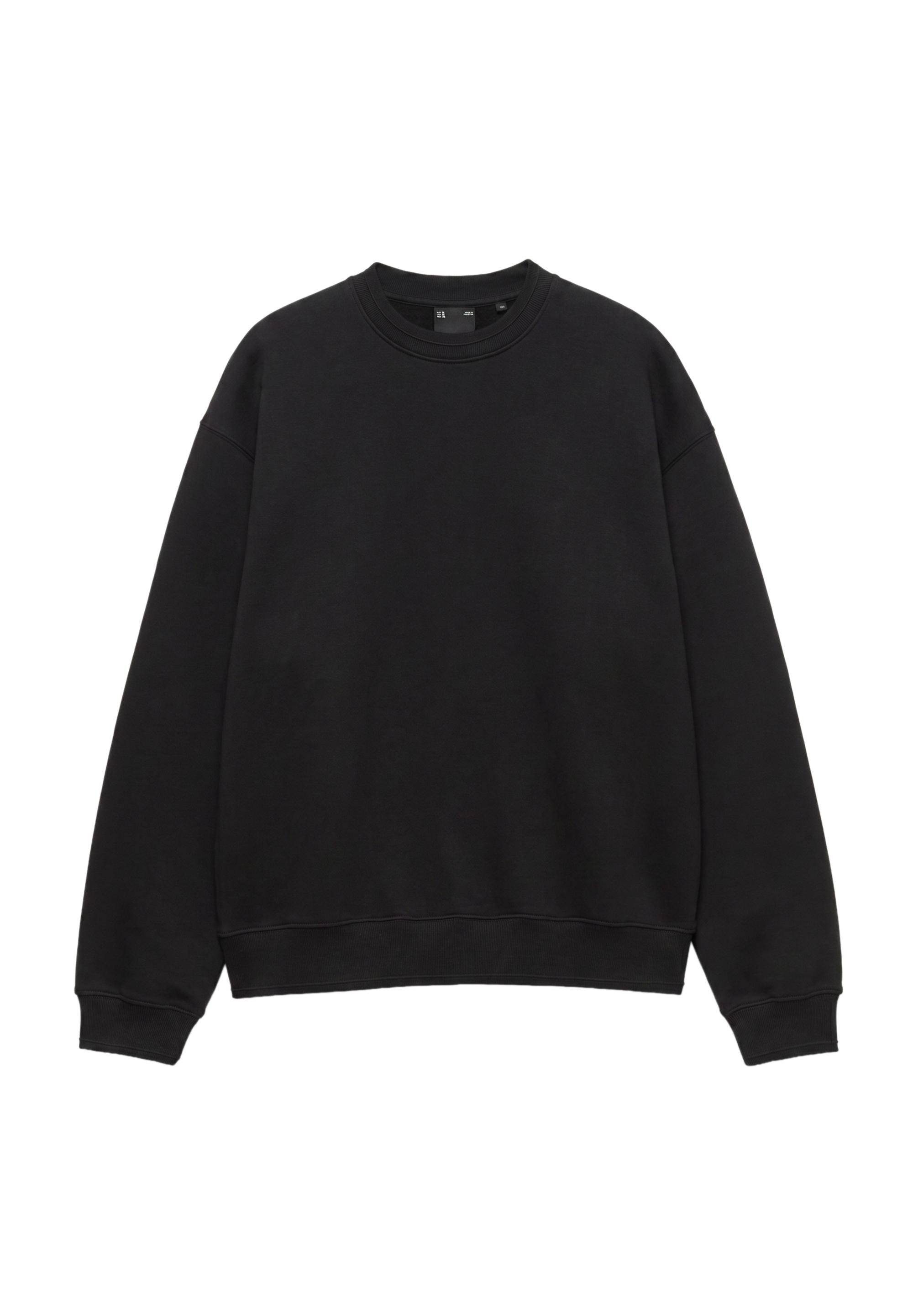 Relaxed fit round neck sweatshirt — Black