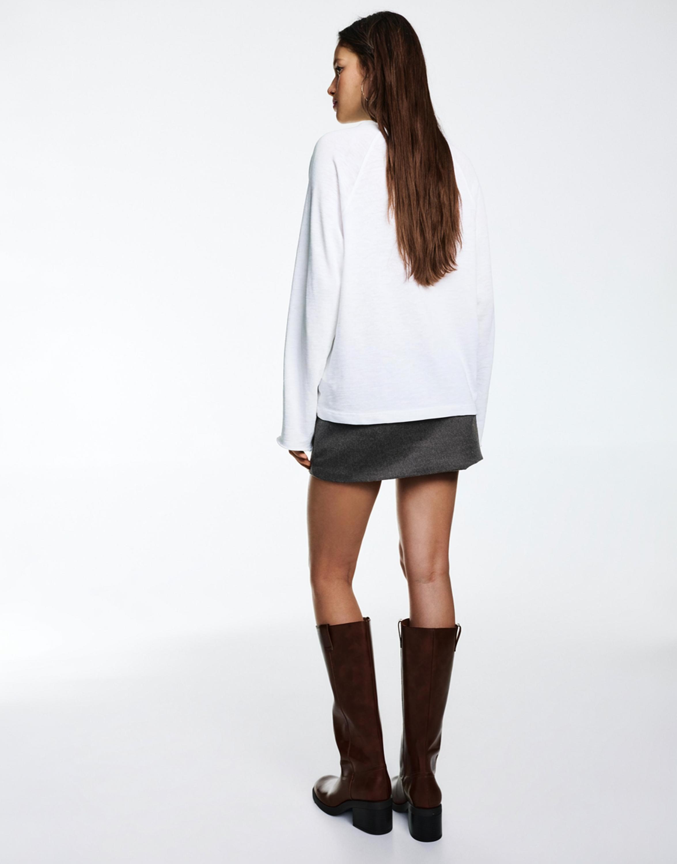 Long sleeve raglan T-shirt — White