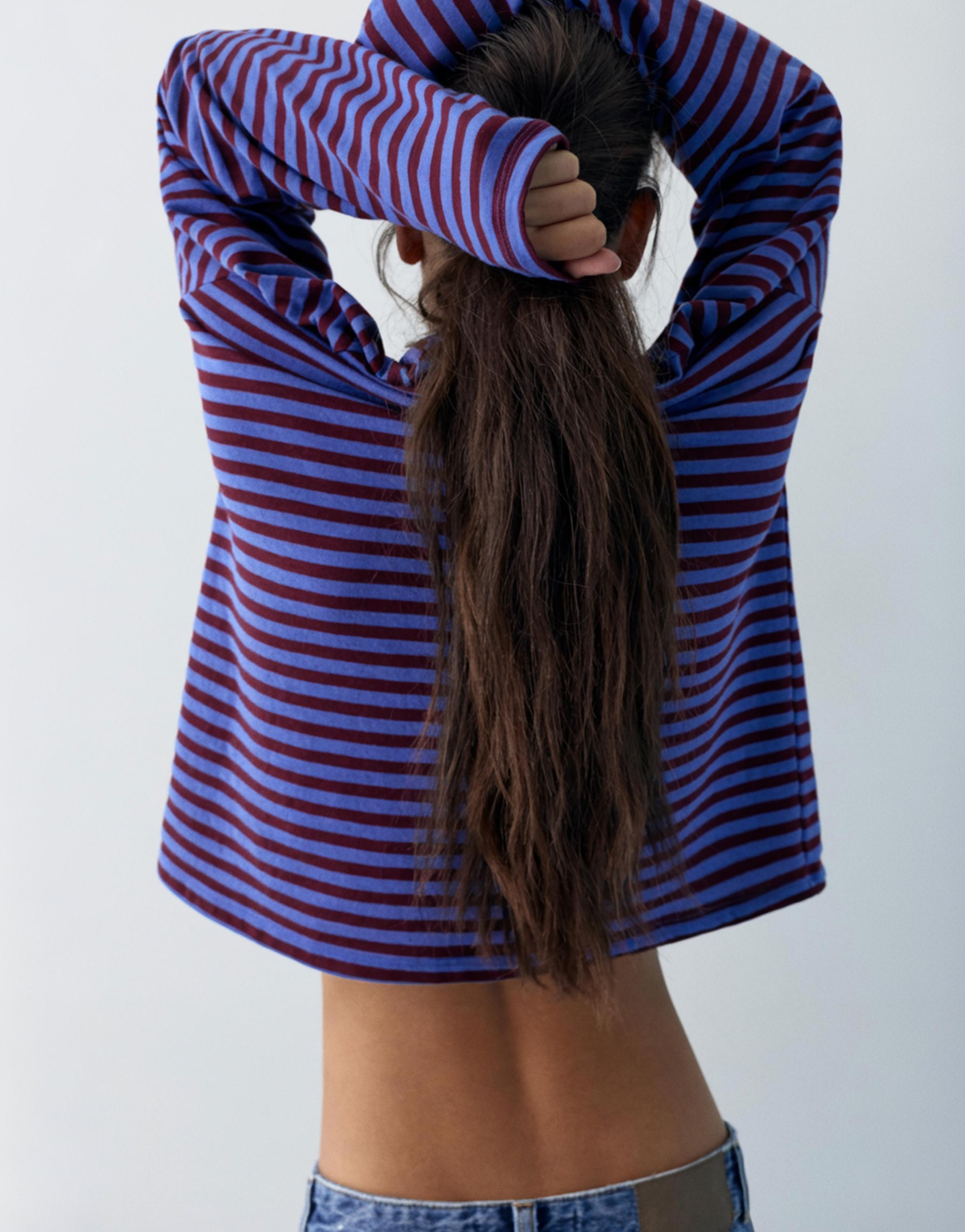 Uzun kollu çizgili tişört - Görsel 38