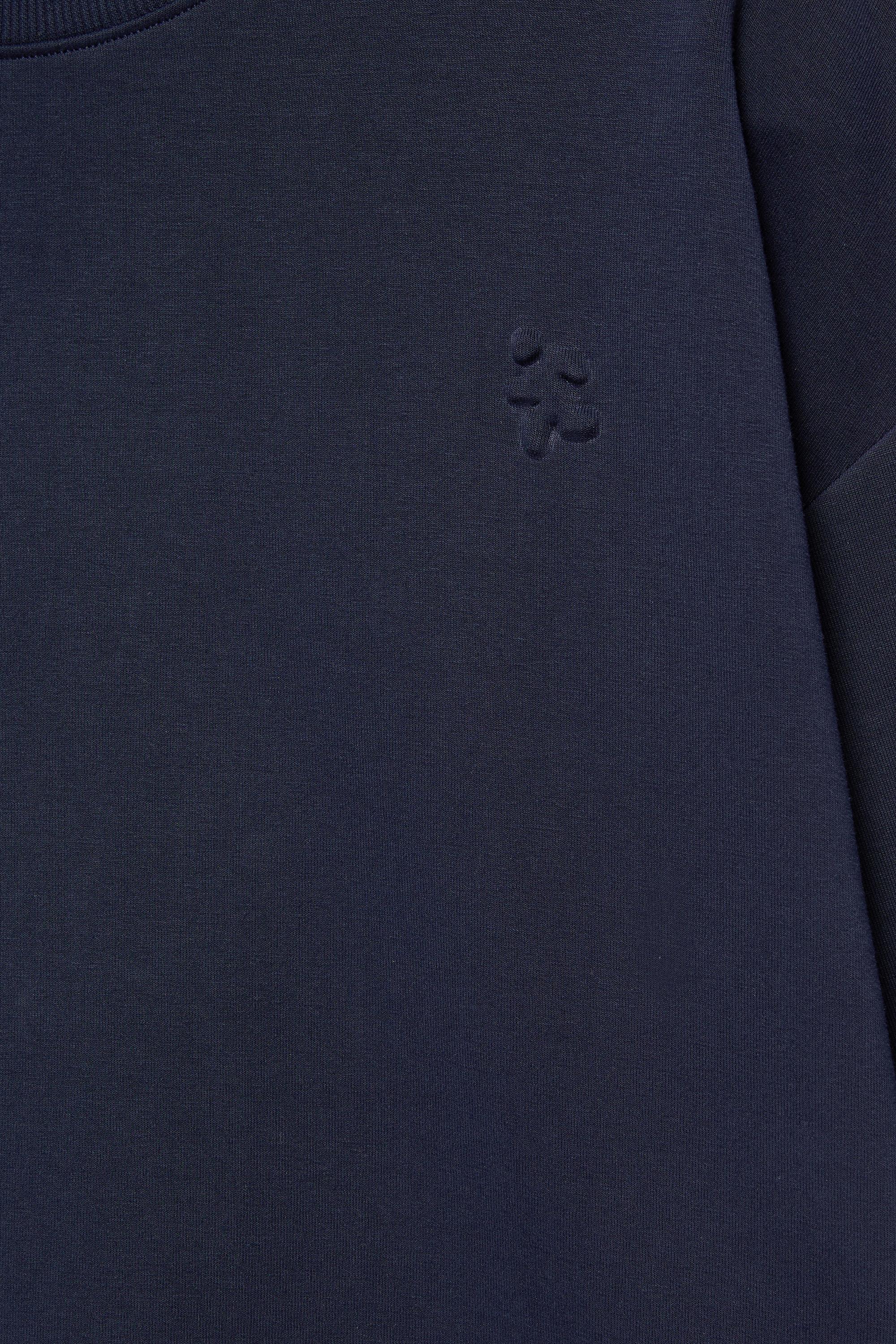 Short sleeve raised graphic sweatshirt — Navy