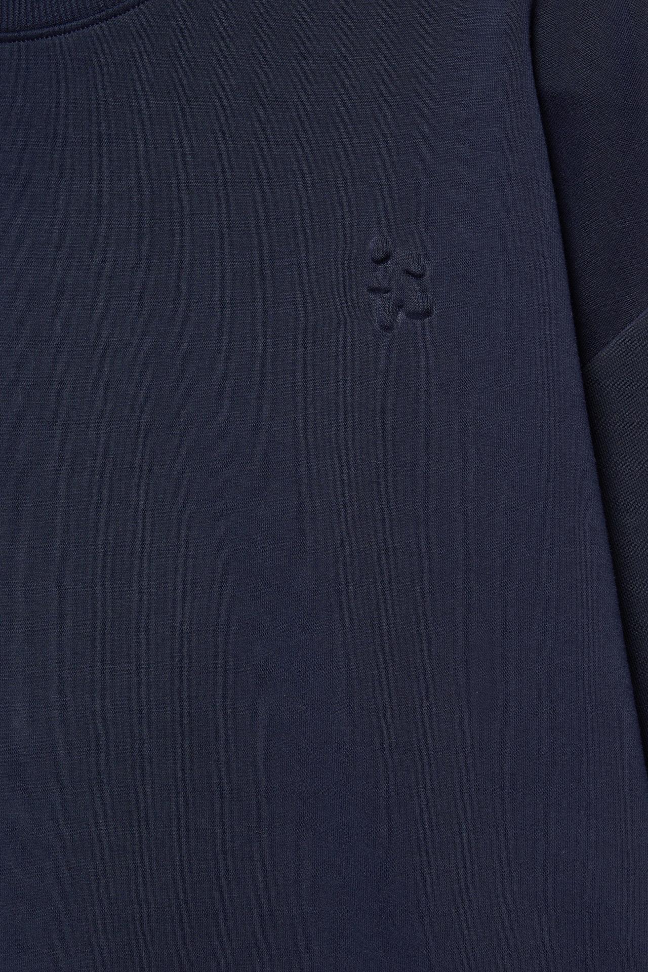 Short sleeve raised graphic sweatshirt — Navy