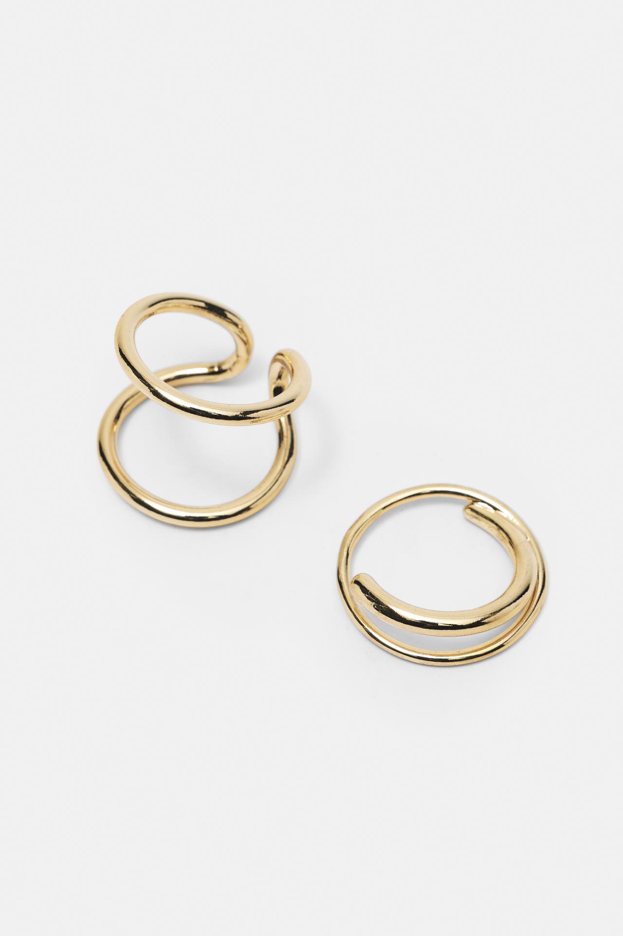Pack of 4 metallic rings — Gold