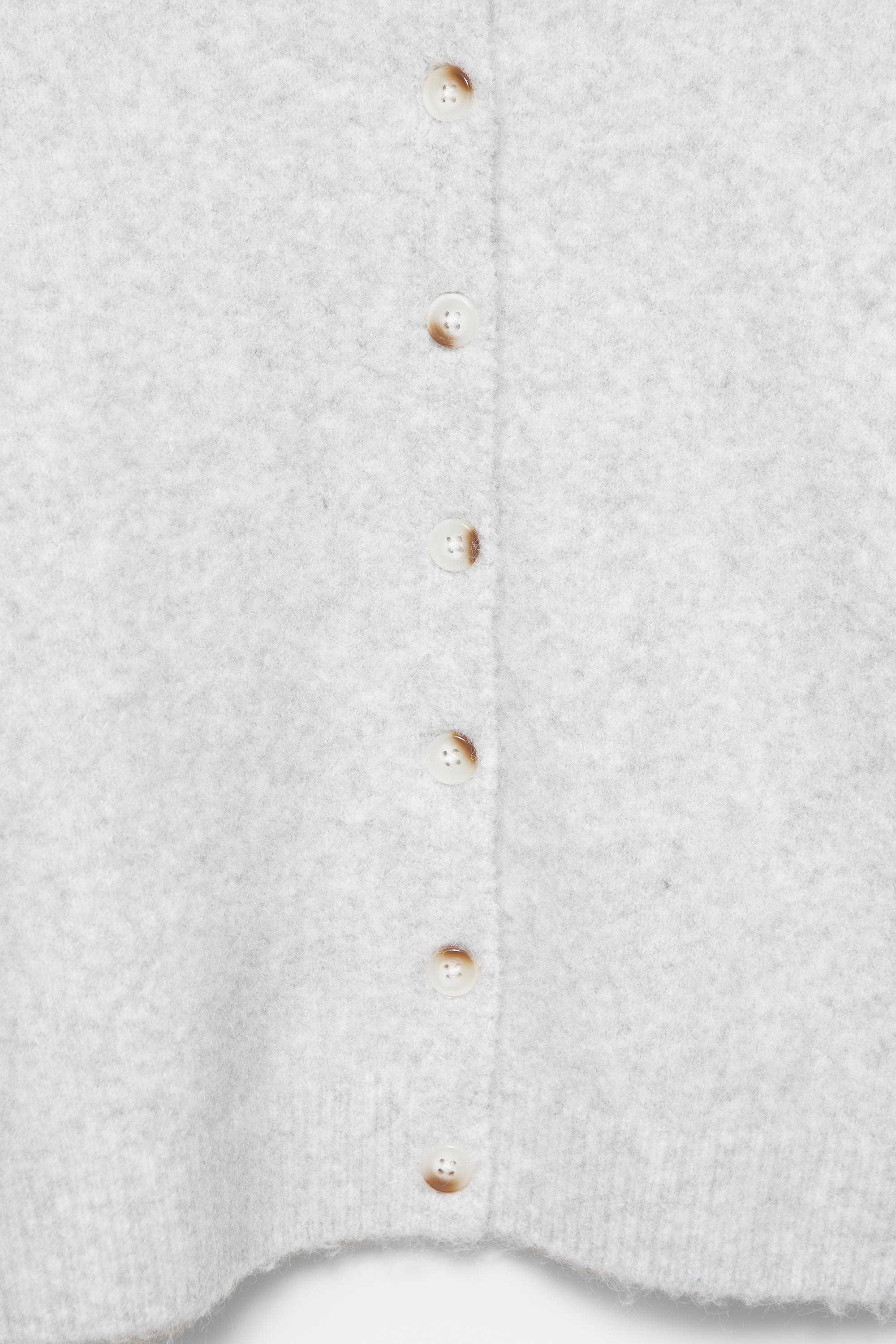 Soft knit cardigan — Pale grey