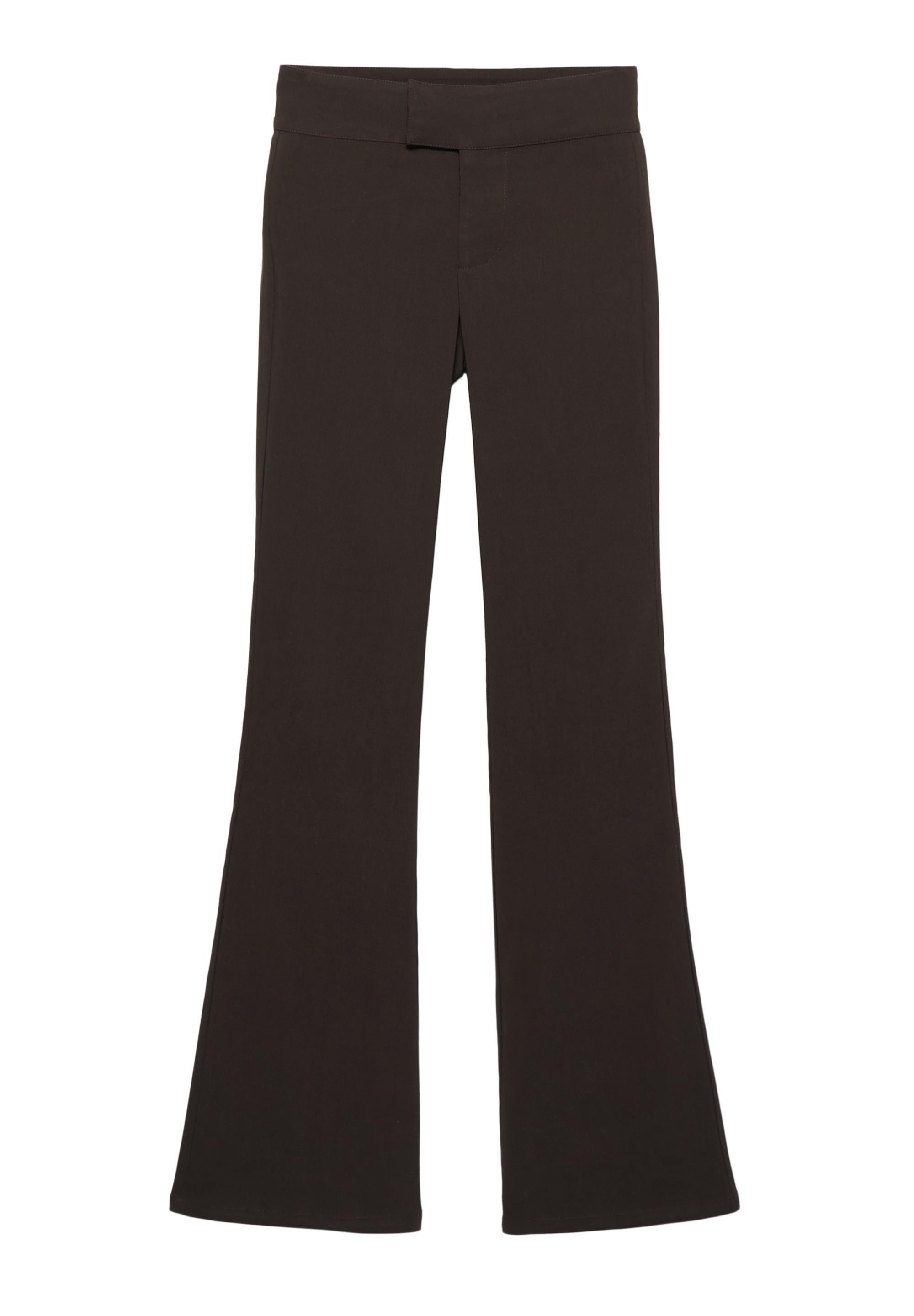 Mid-waist bootcut trousers — Brown
