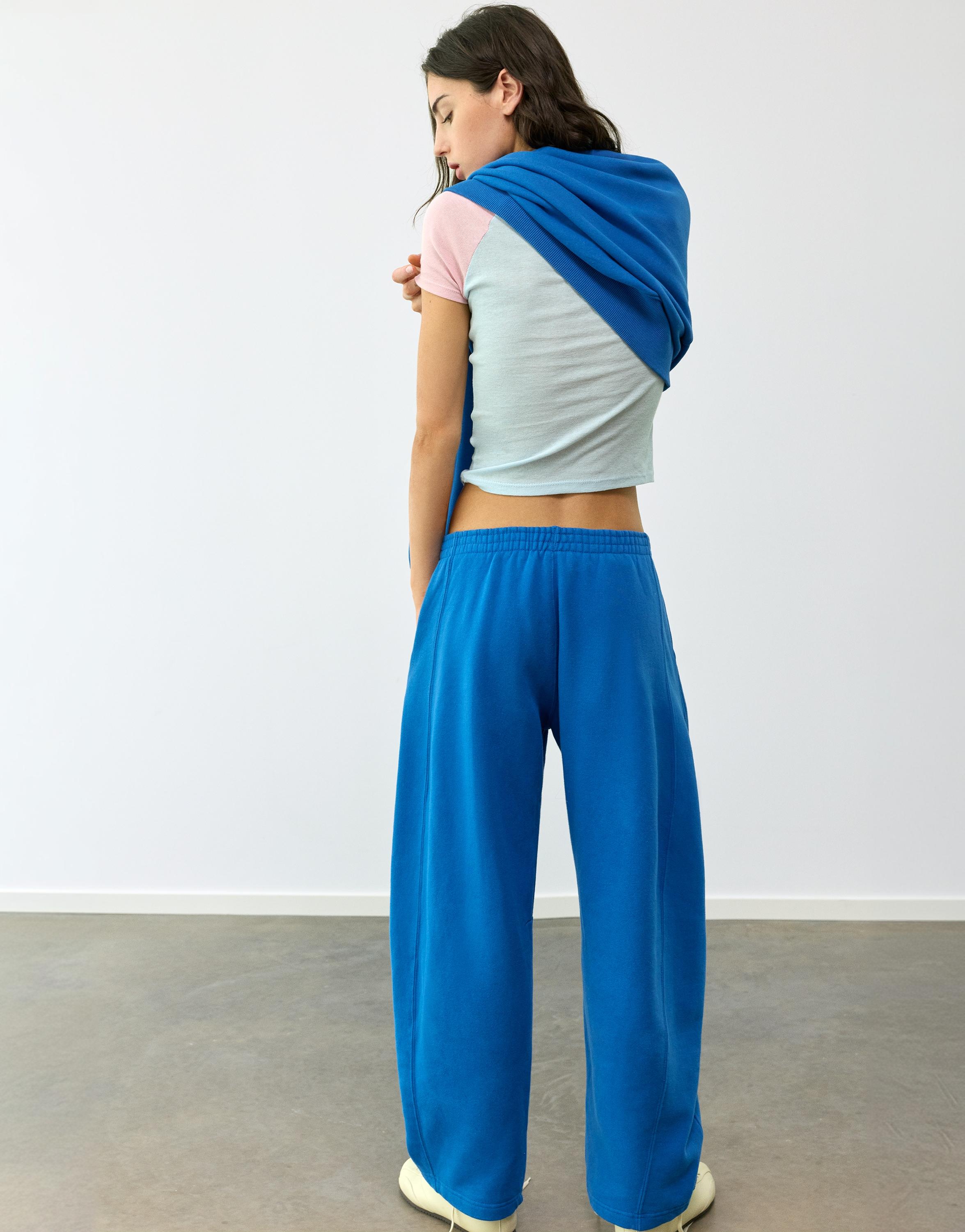 Barrel-leg joggers — Deep blue