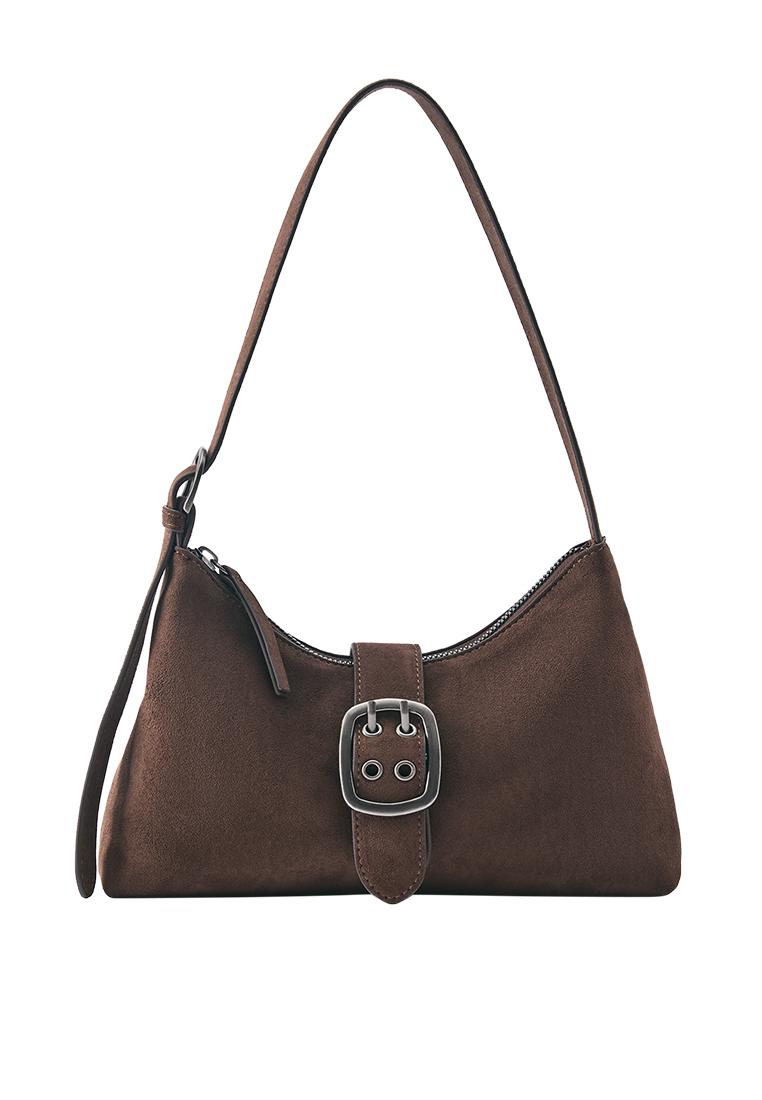 Buckle shoulder bag — Brown