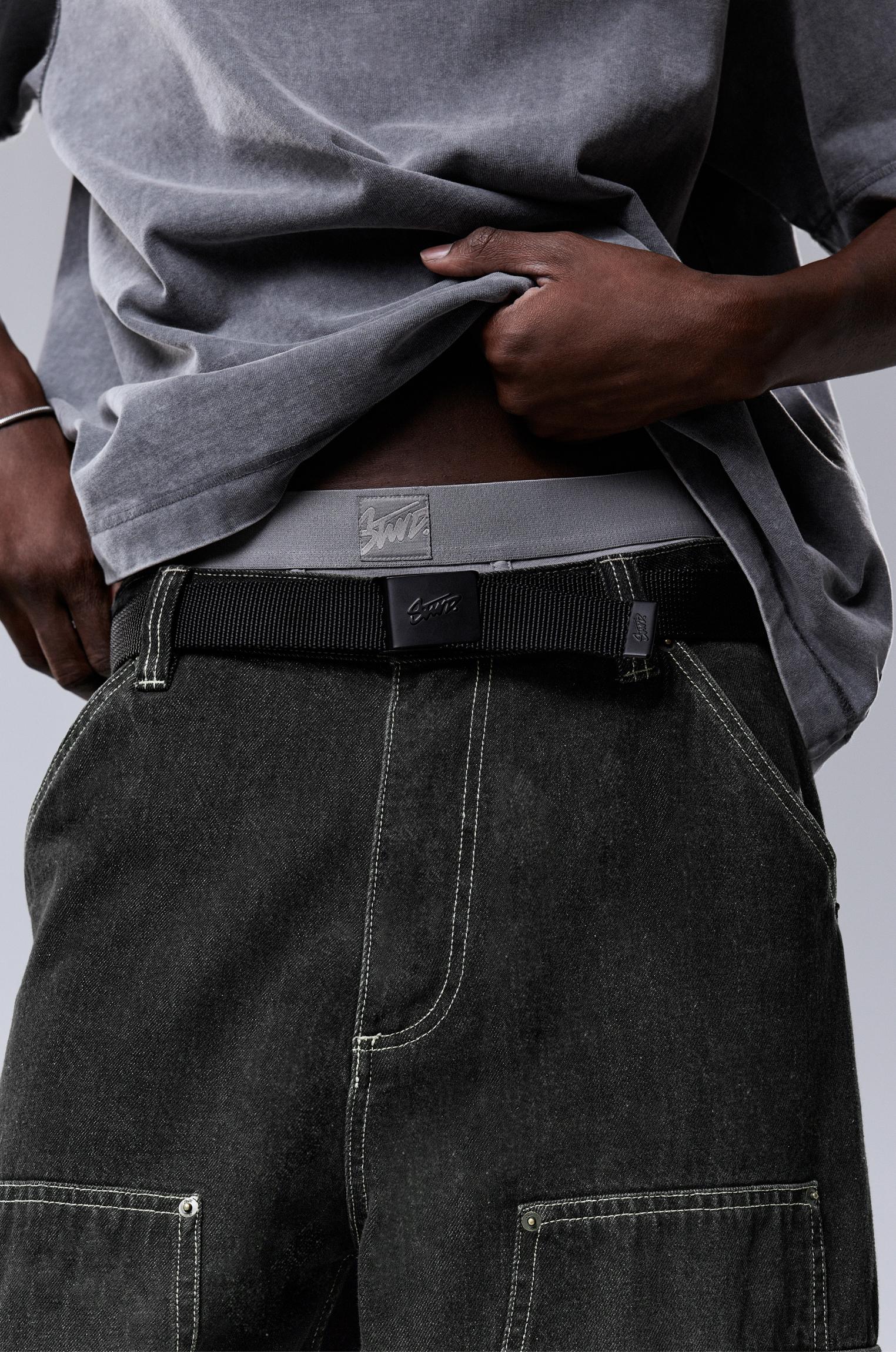 Fabric belt with black STWD buckle — Black