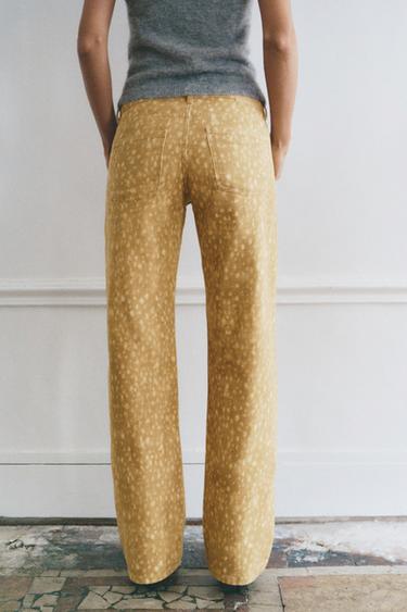 Animal print straight-leg jeans — Sand 3