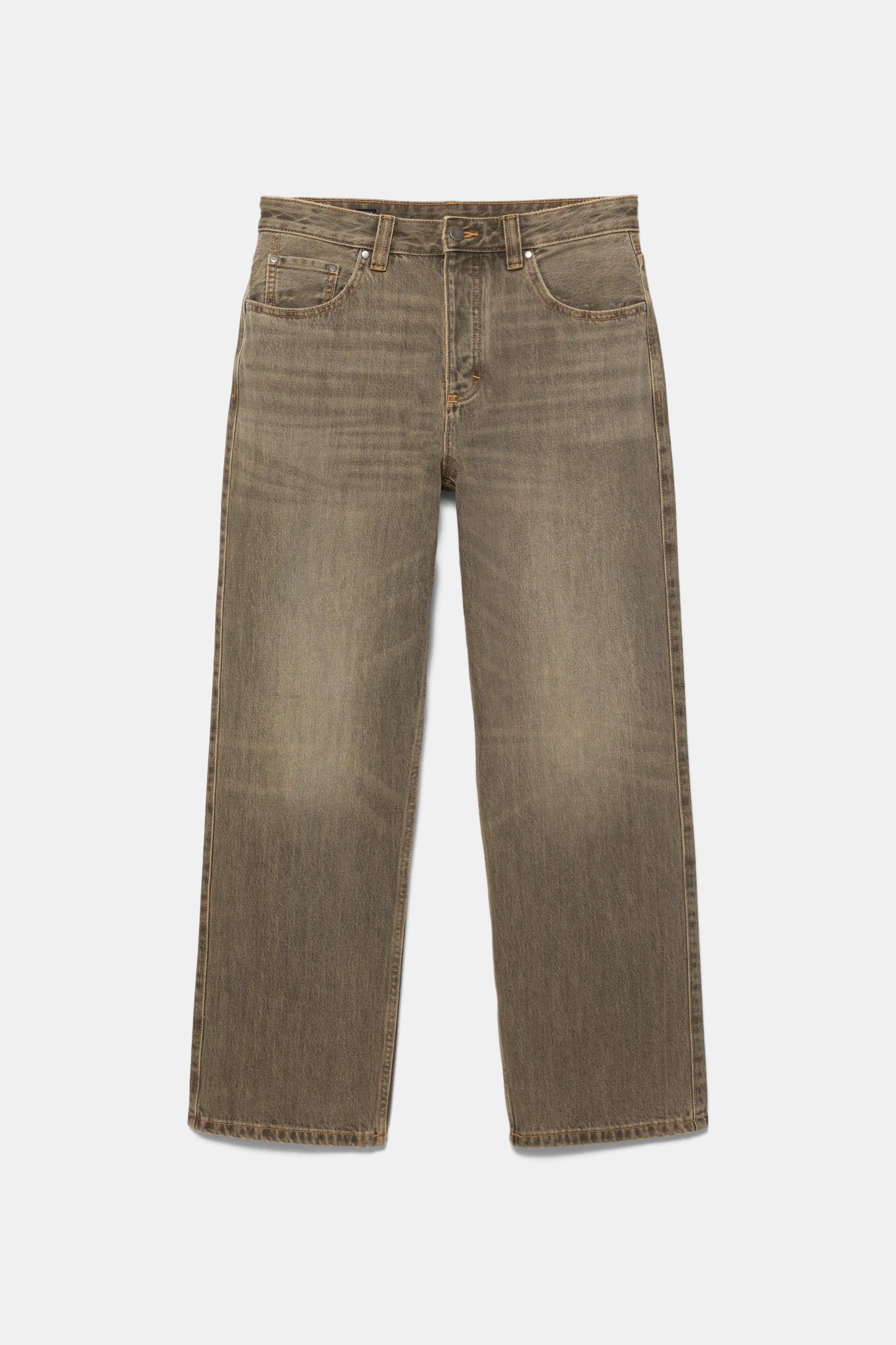 Regular straight-leg jeans — Tobacco brown