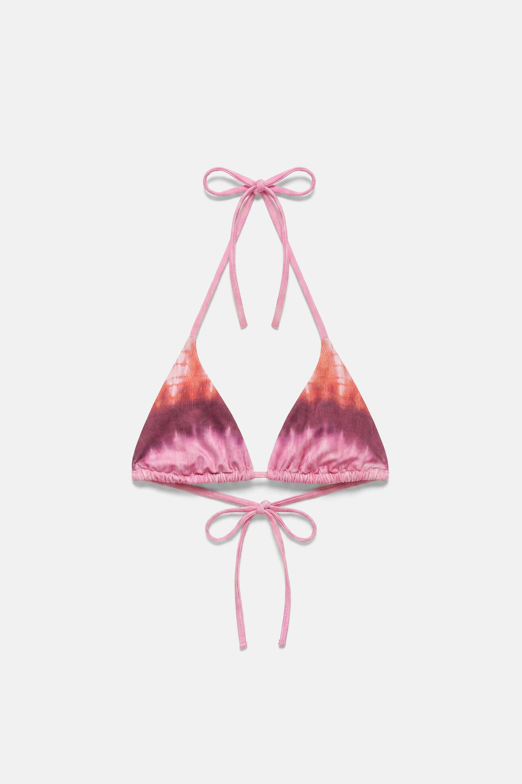 Triangle tie-dye bikini top — Pink