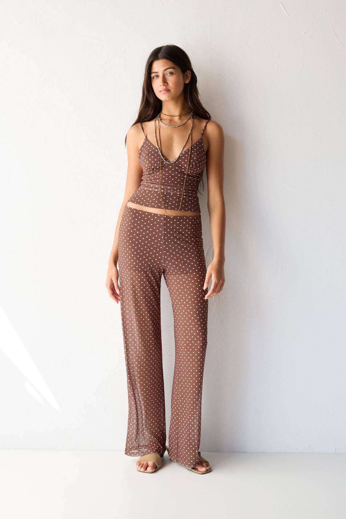 Strappy polka dot top PULL&BEAR