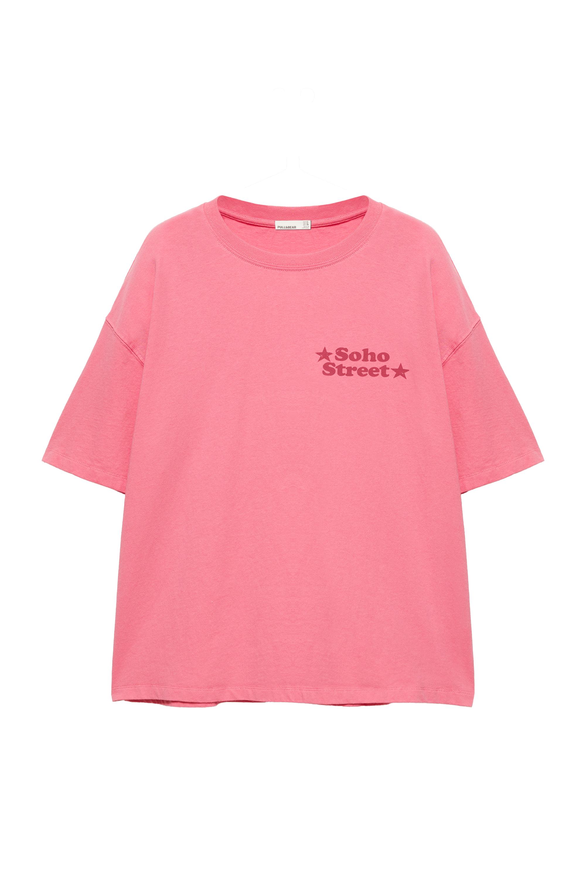 Pull&Bear Soho Street grafikli oversize tişört görsel 3