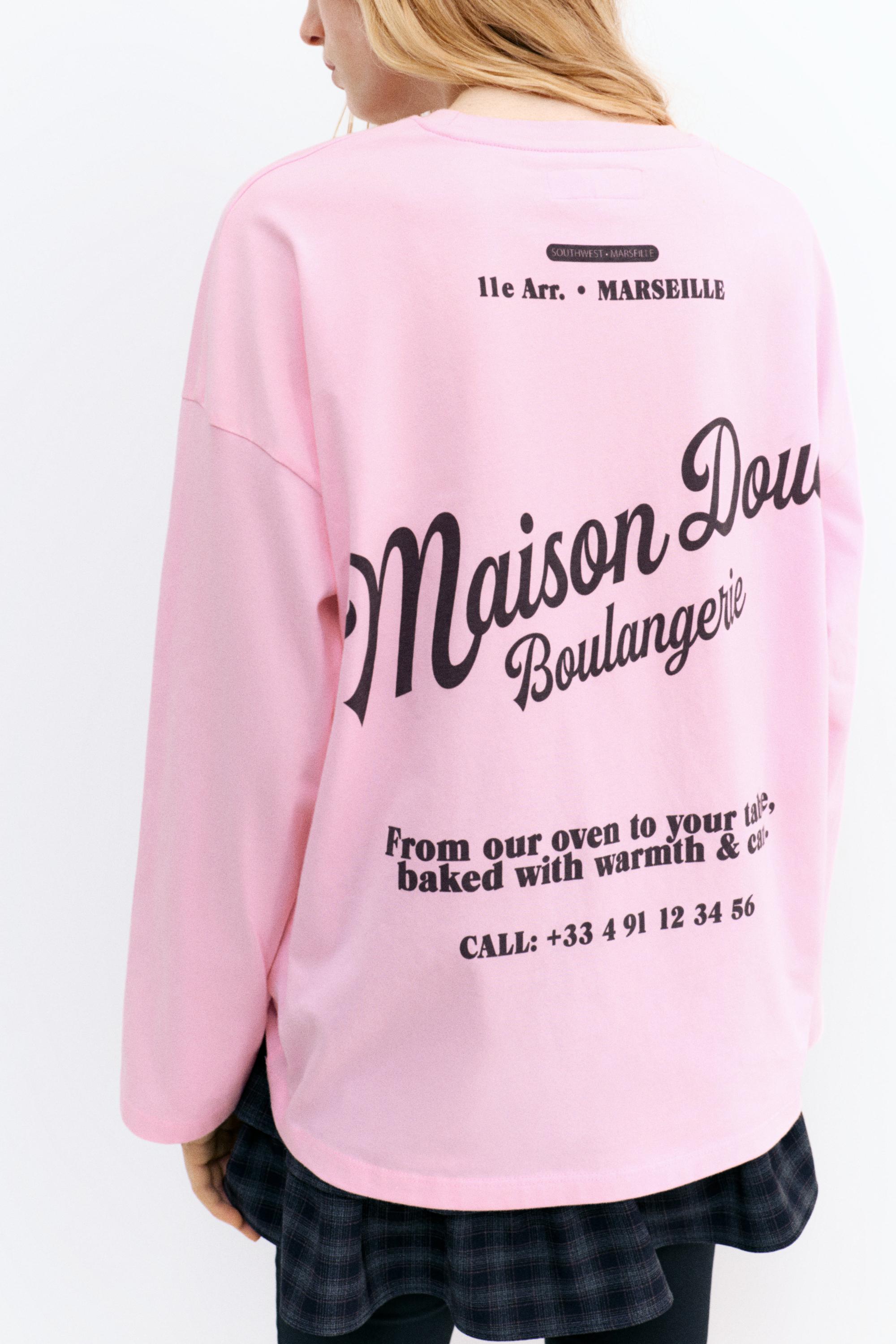 Maglietta Rosa Con Scritta