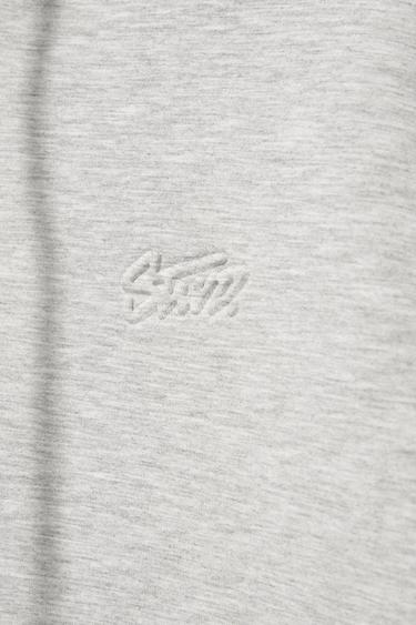 Neoprene-effect zip-up hoodie — Grey marl 9