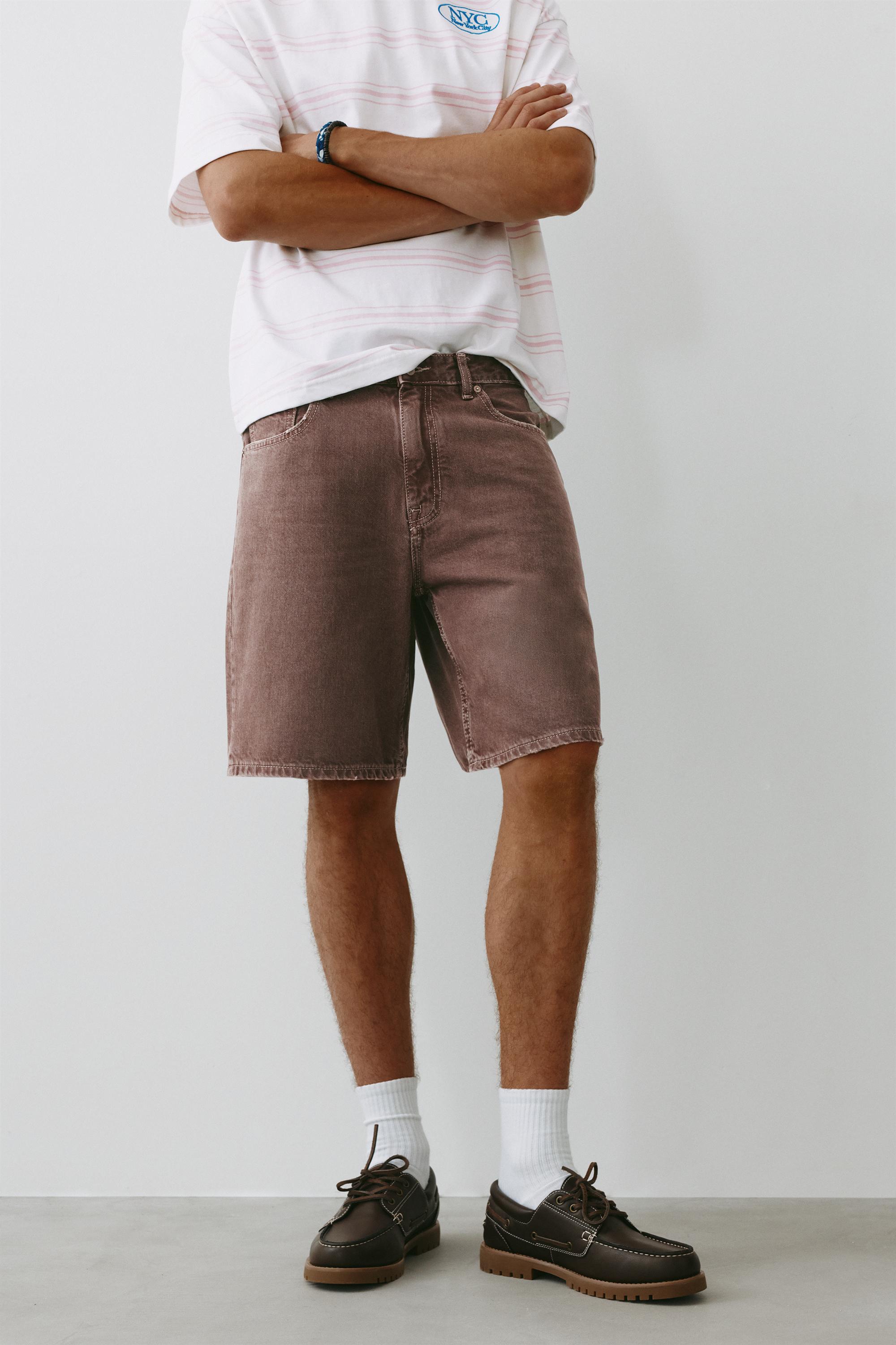 Standard denim Bermuda shorts — Brown