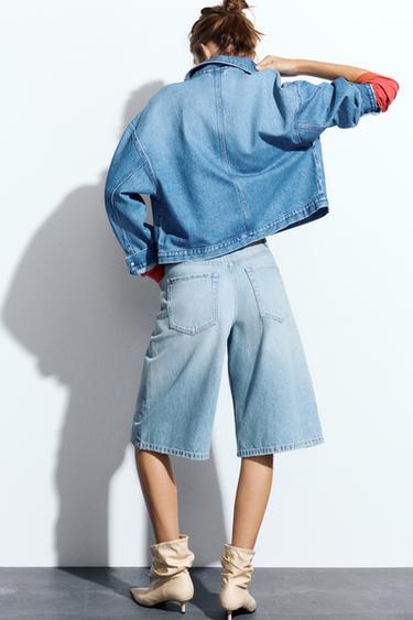 Low-rise denim jorts — Pale blue 2
