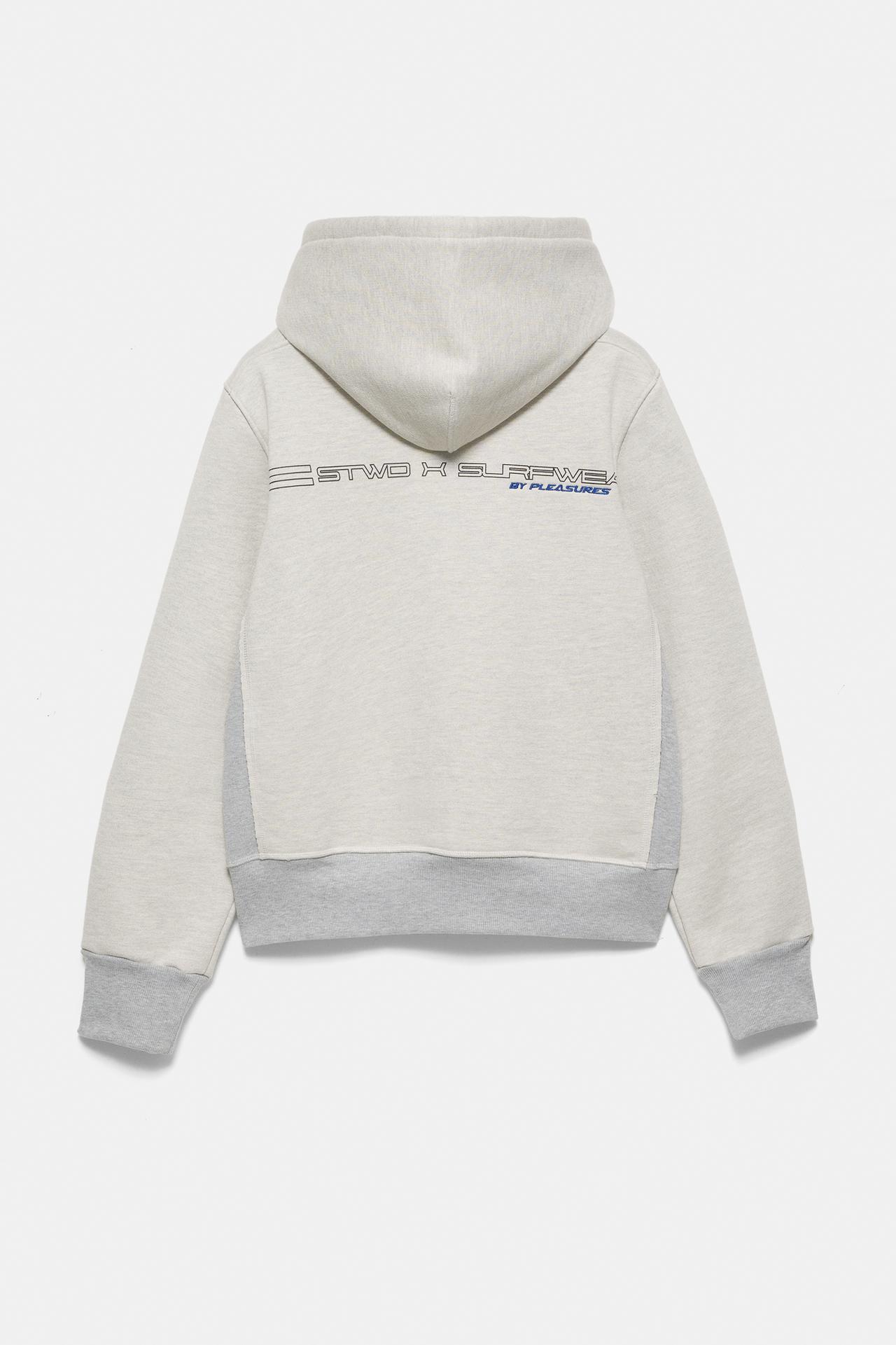 Pleasures x STWD hoodie — Grey/Camel