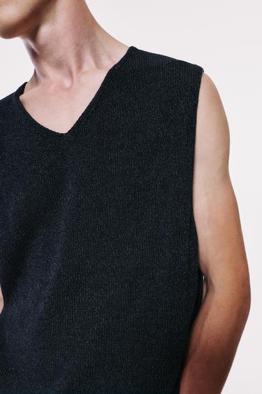 V-neck knit vest — Anthracite grey 3