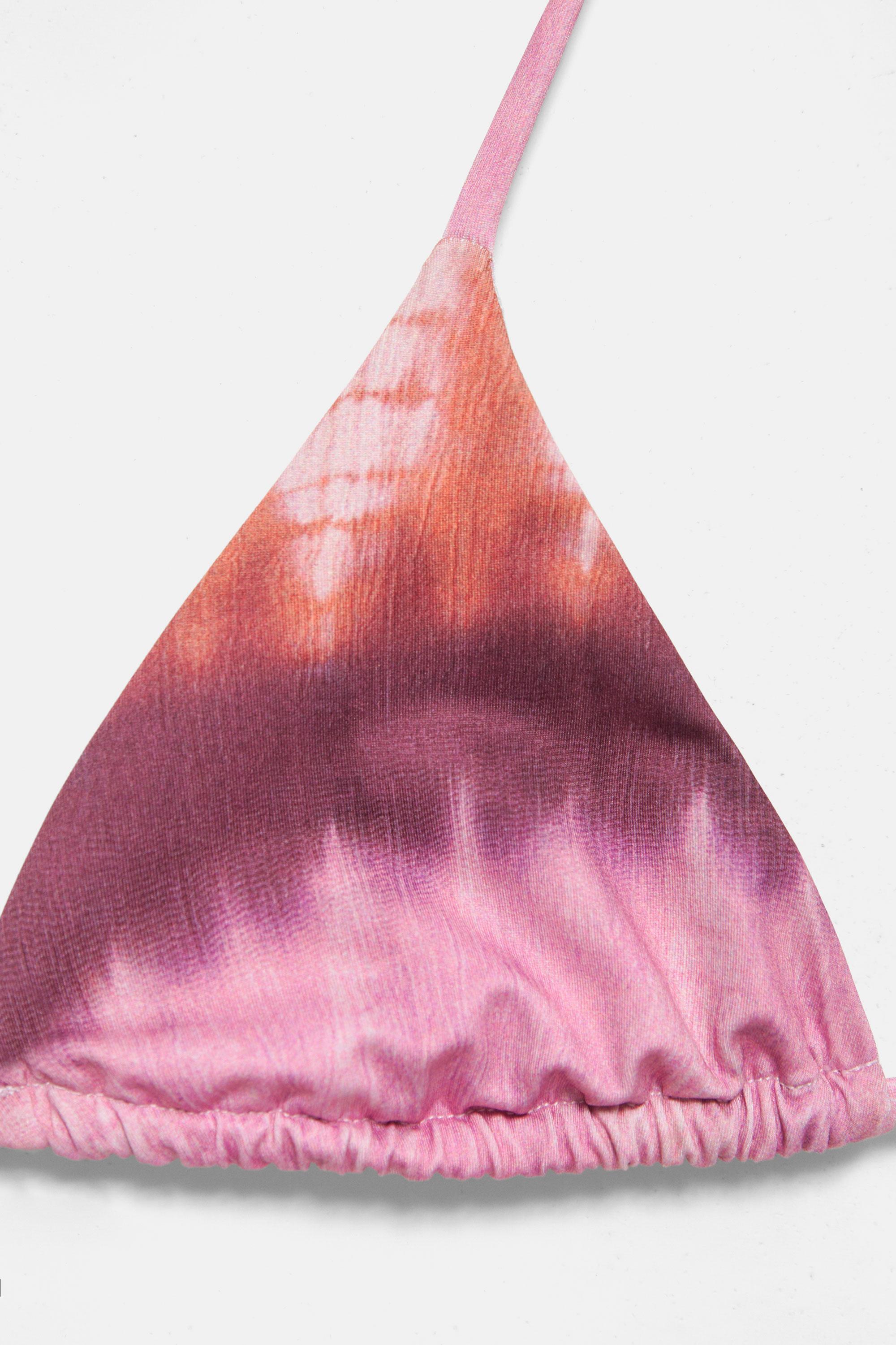 Triangle tie-dye bikini top — Pink