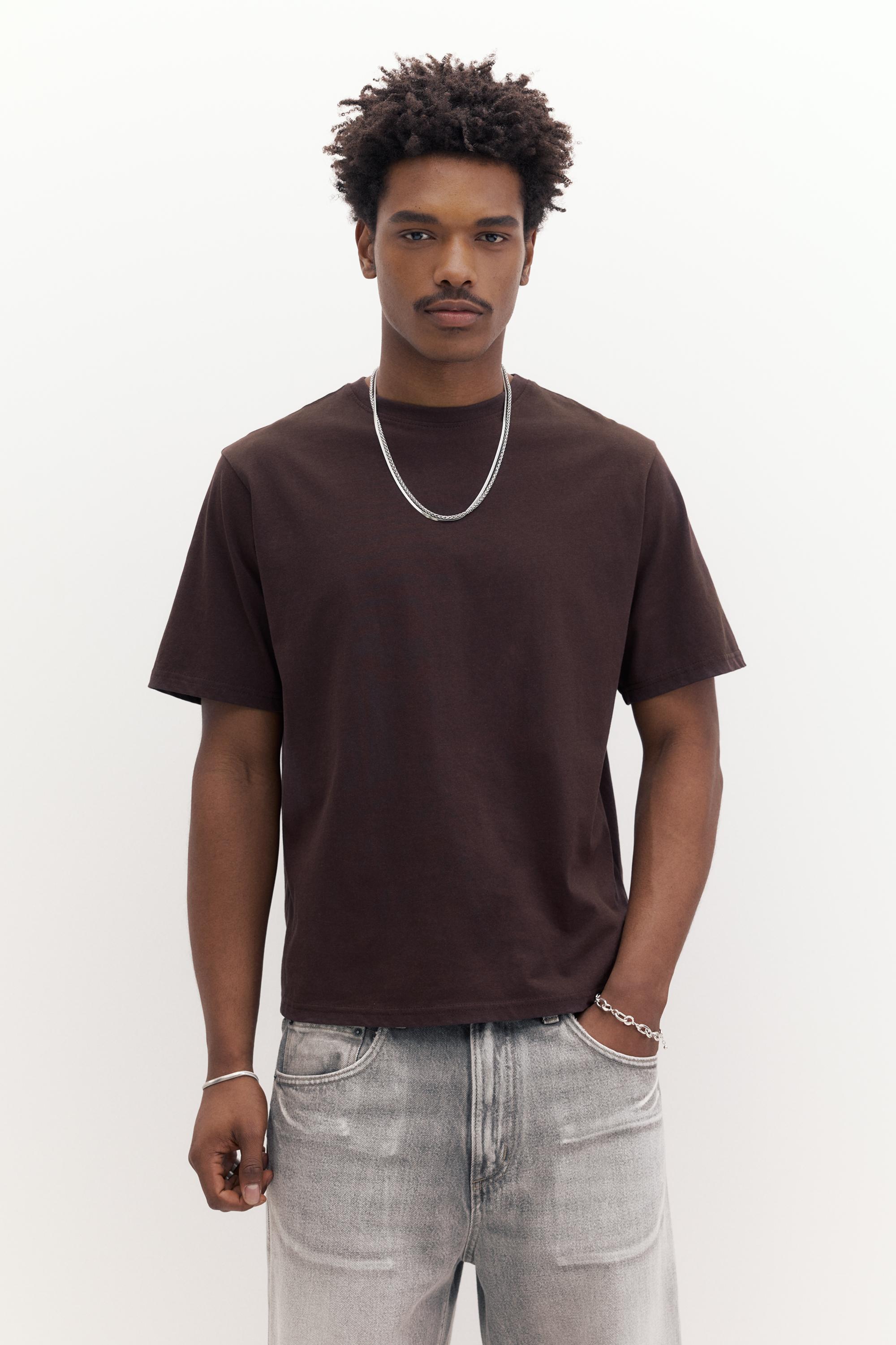 Basic-T-Shirt Mit Kurzen Ärmeln Aus Baumwolle