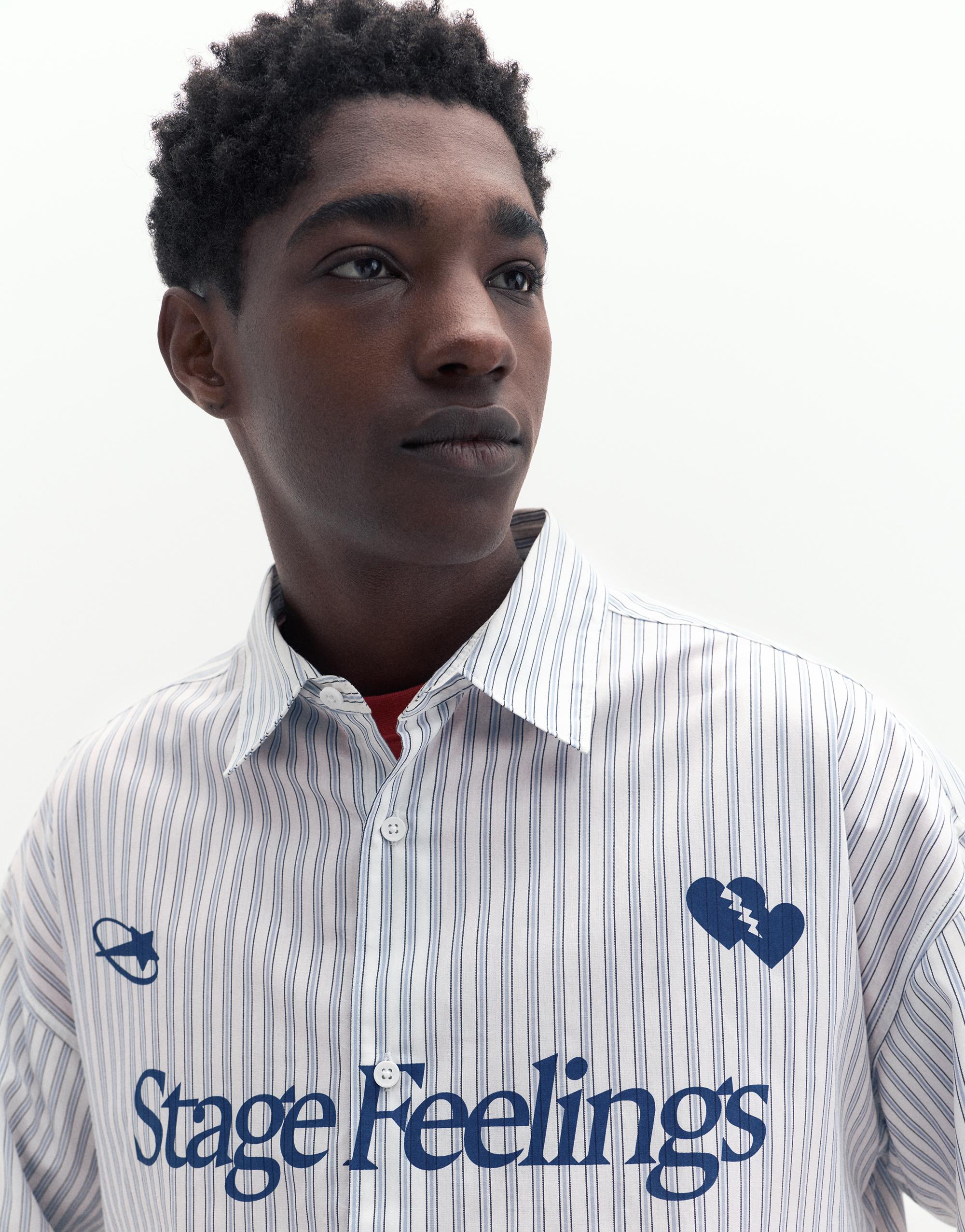 Çift kollu grafik detaylı gömlek - Görsel 15