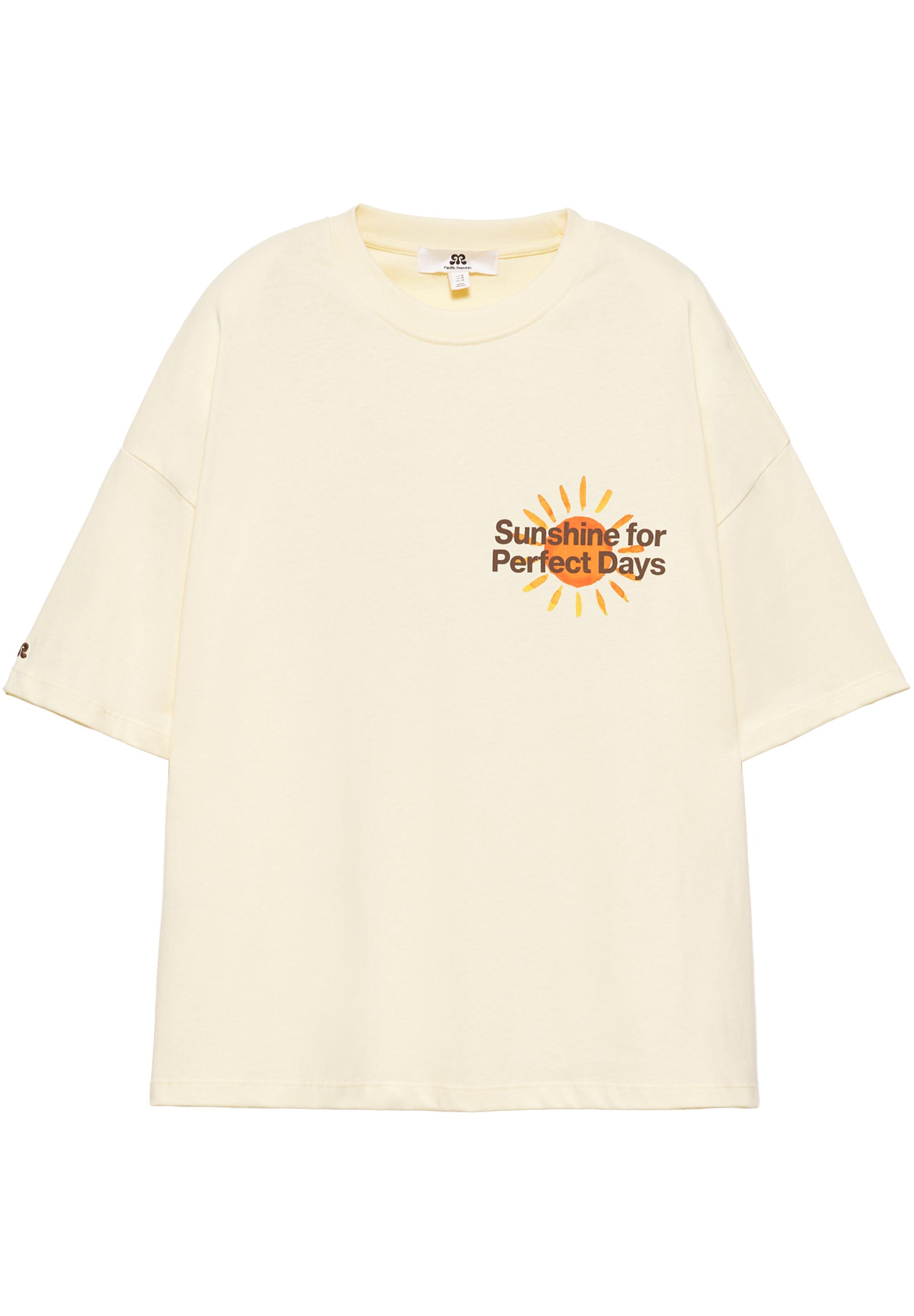 Oversize sun graphic T-shirt — Yellow