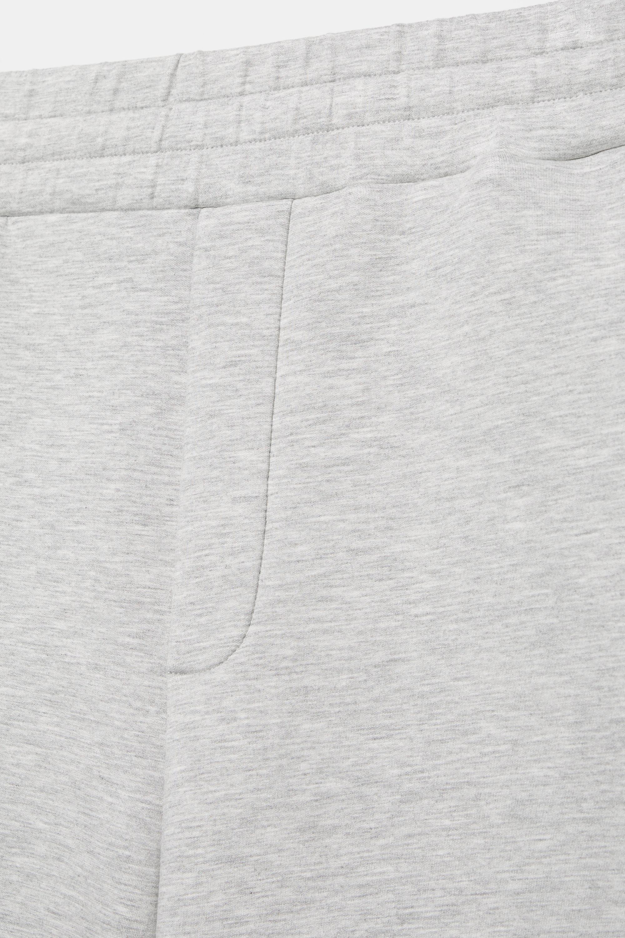 Neoprene-effect jogger Bermuda shorts — Grey marl