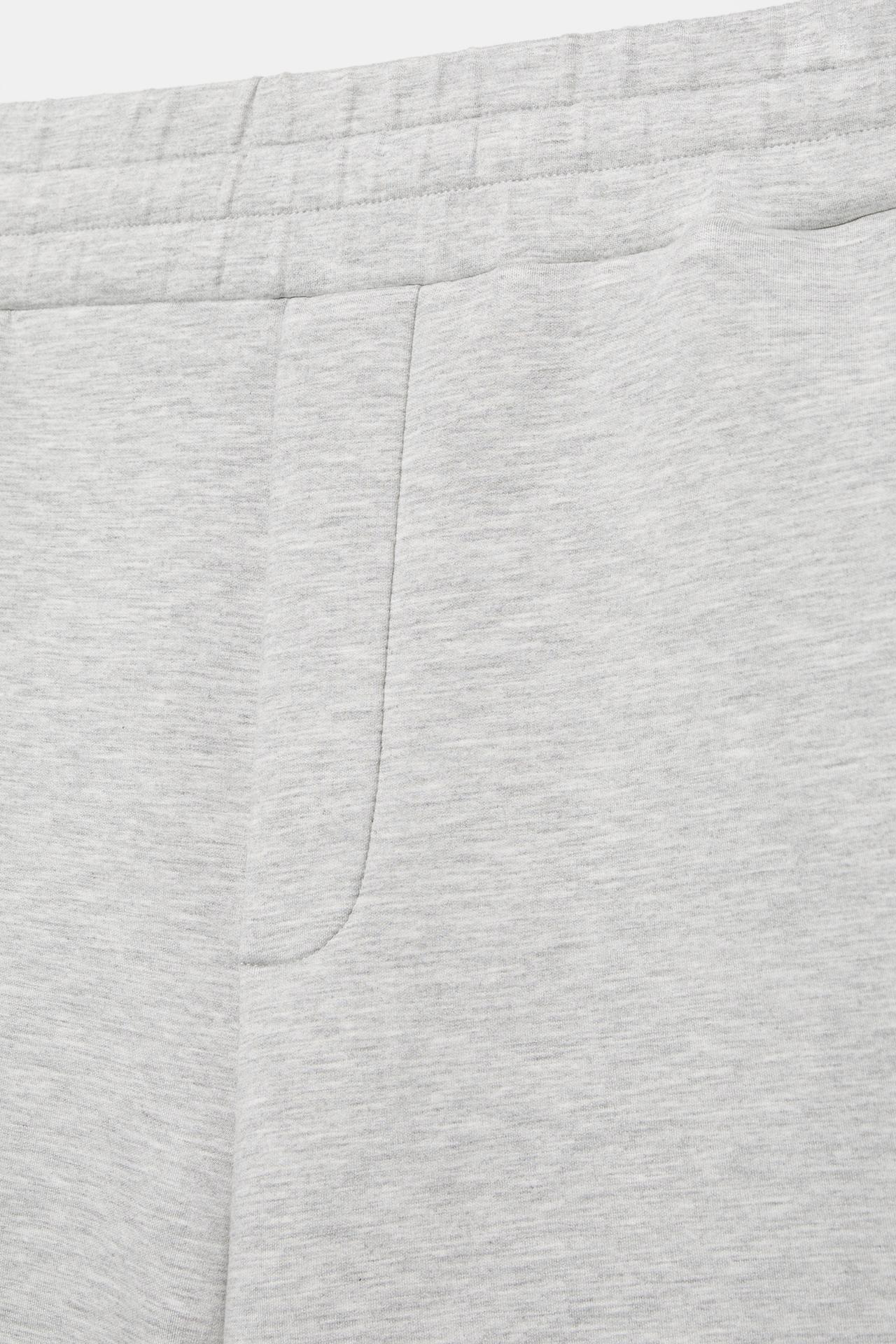 Neoprene-effect jogger Bermuda shorts — Grey marl