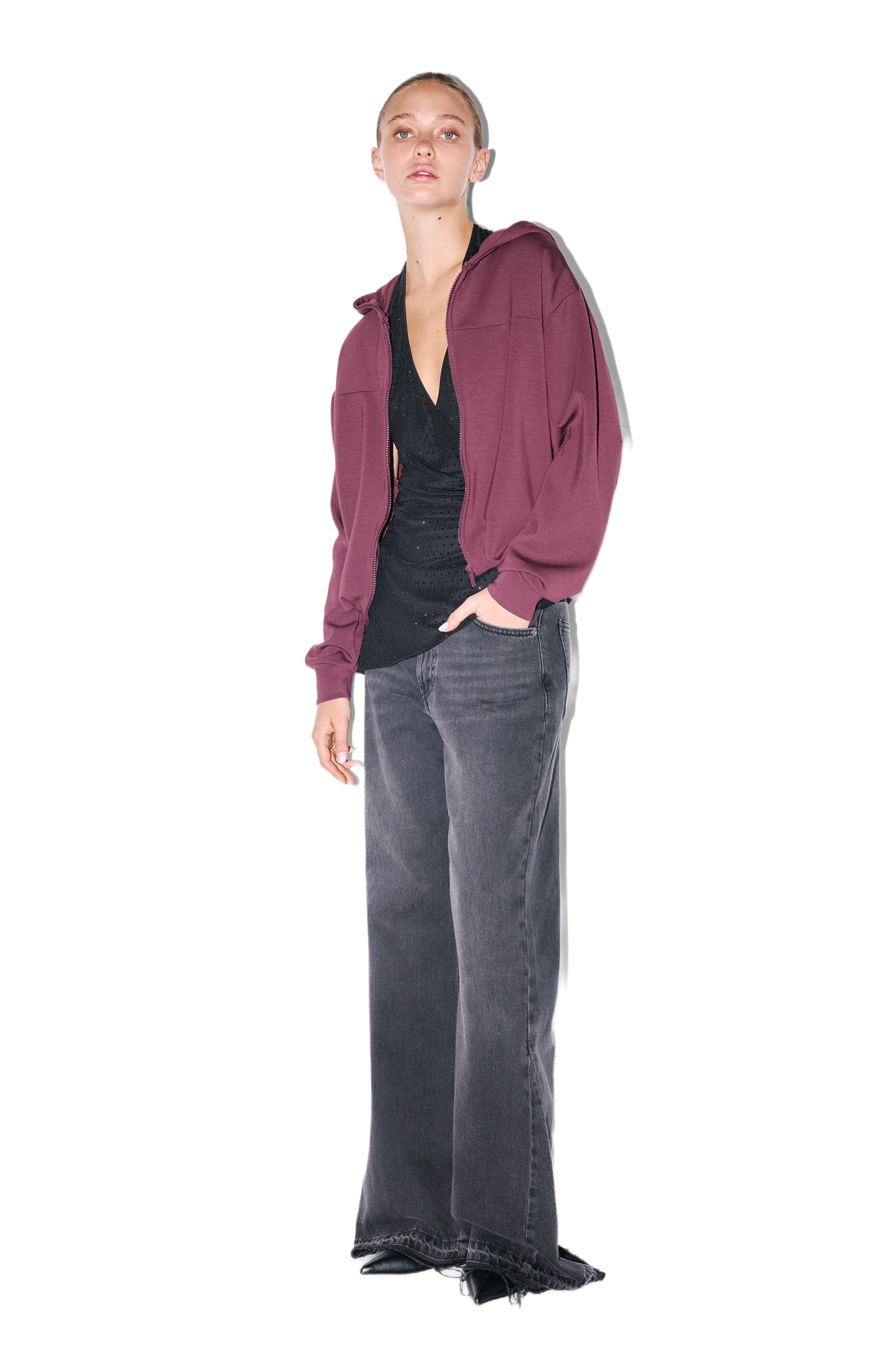 Soft touch hooded sweatshirt — Eggplant