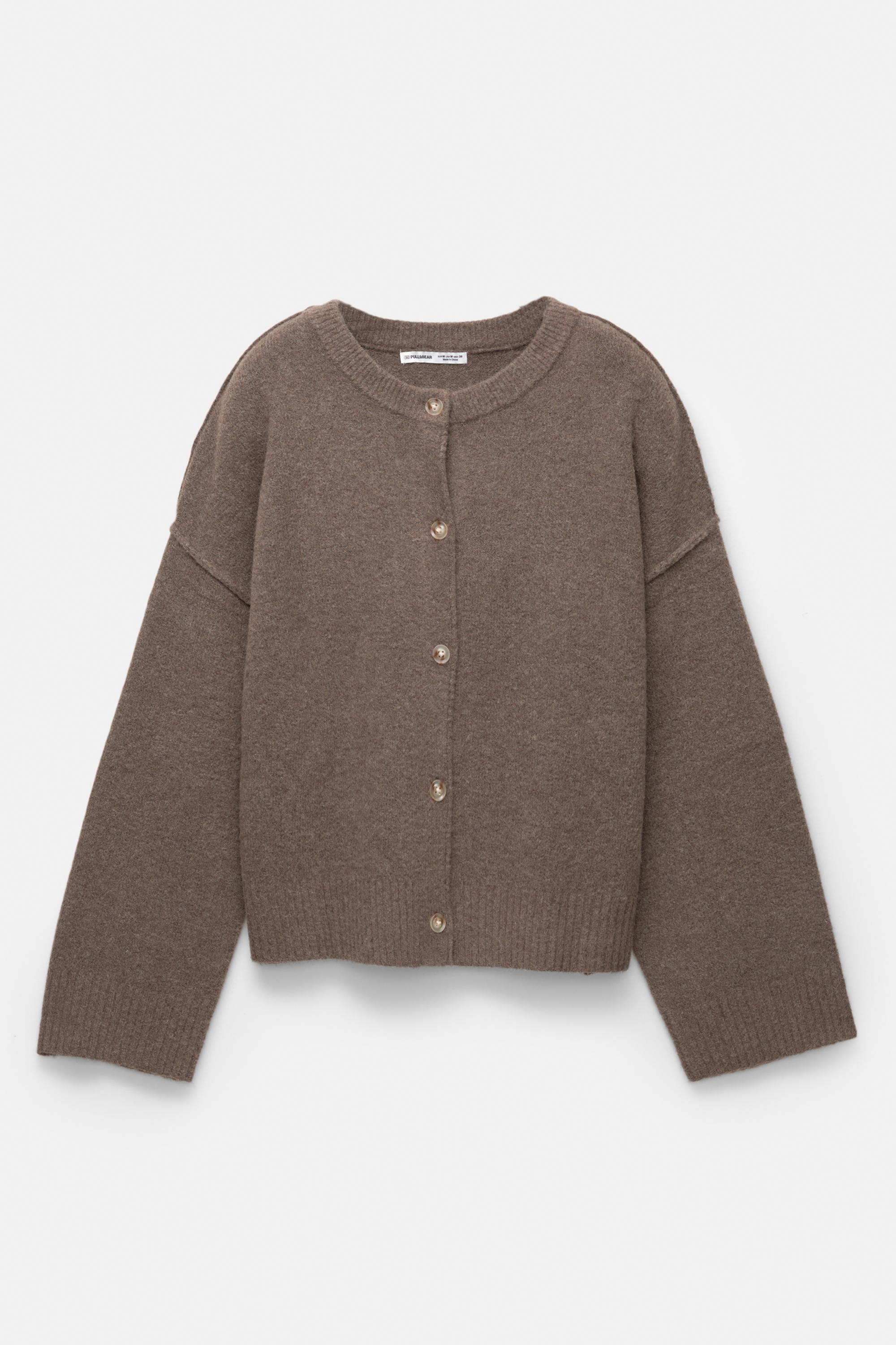 Soft knit cardigan — Brown