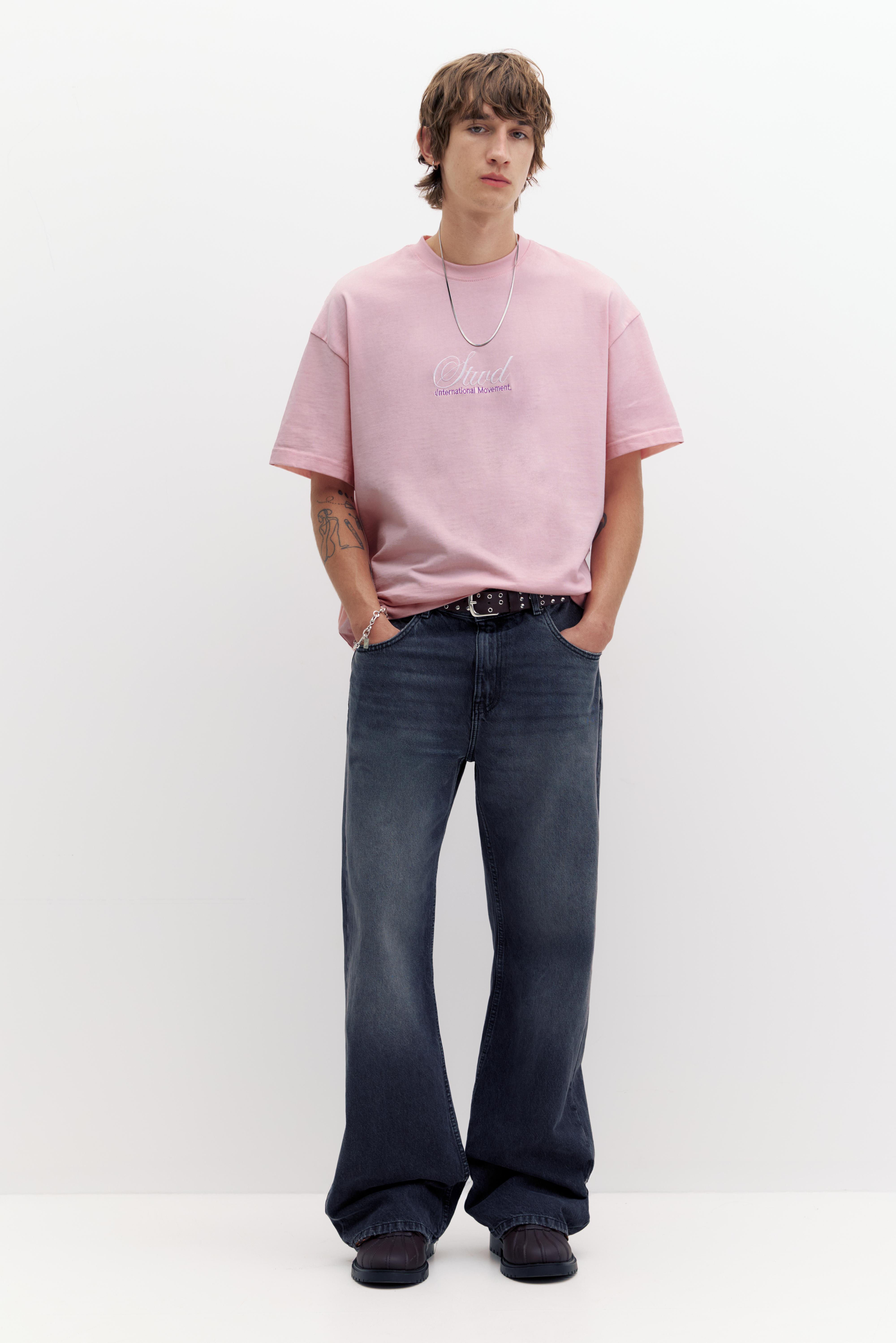 STWD yazılı pembe tişört - Görsel 9