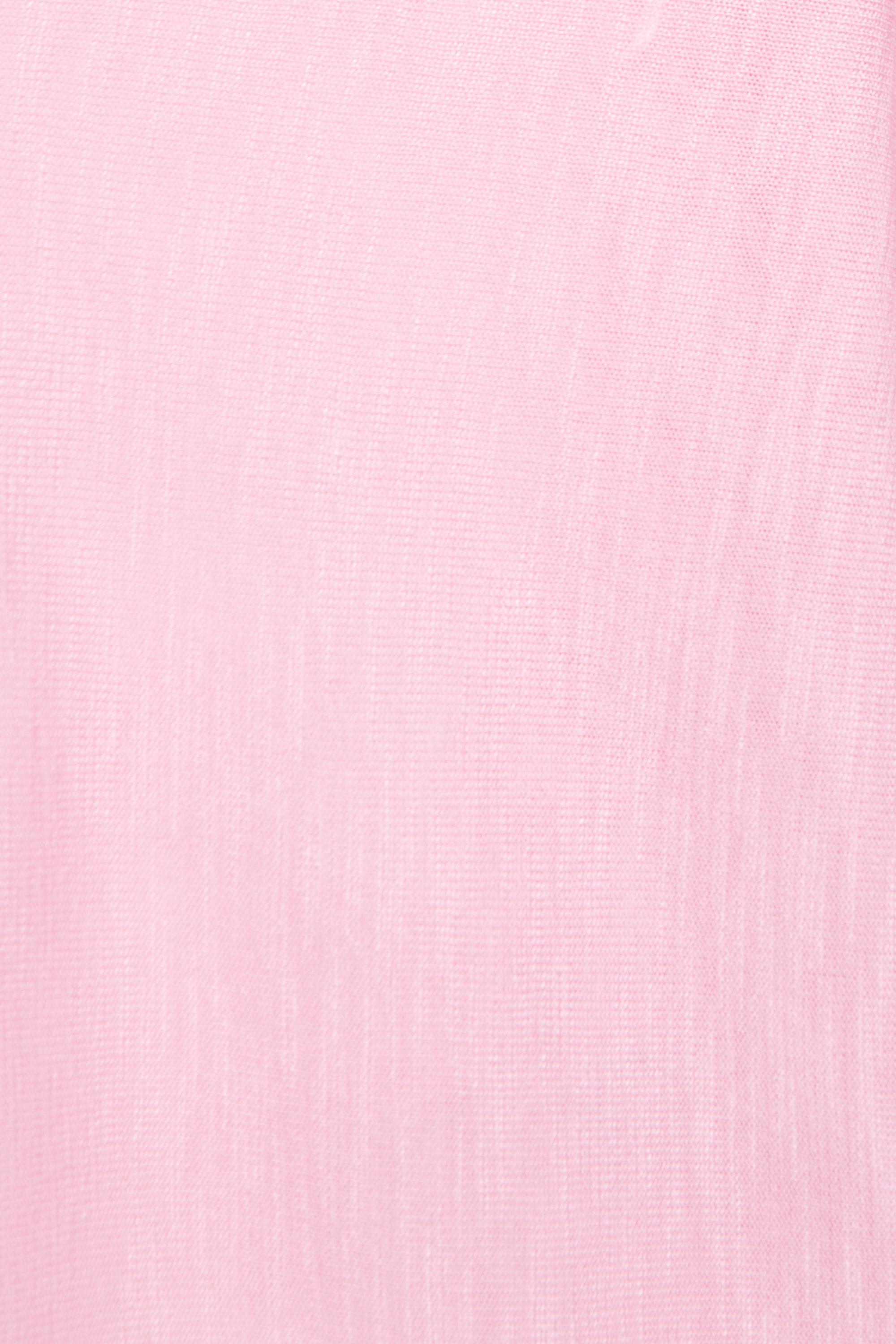 Fine knit asymmetric T-shirt — Pink