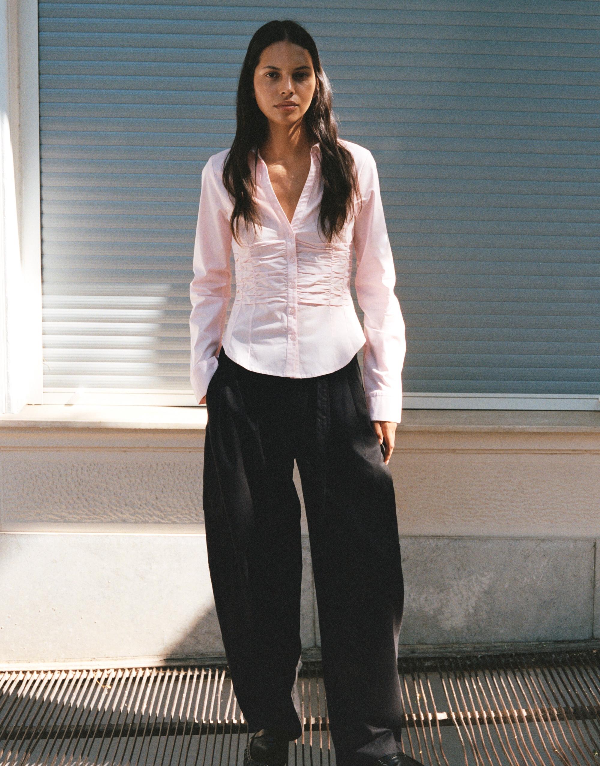 Balloon cargo trousers with belt — Faded black