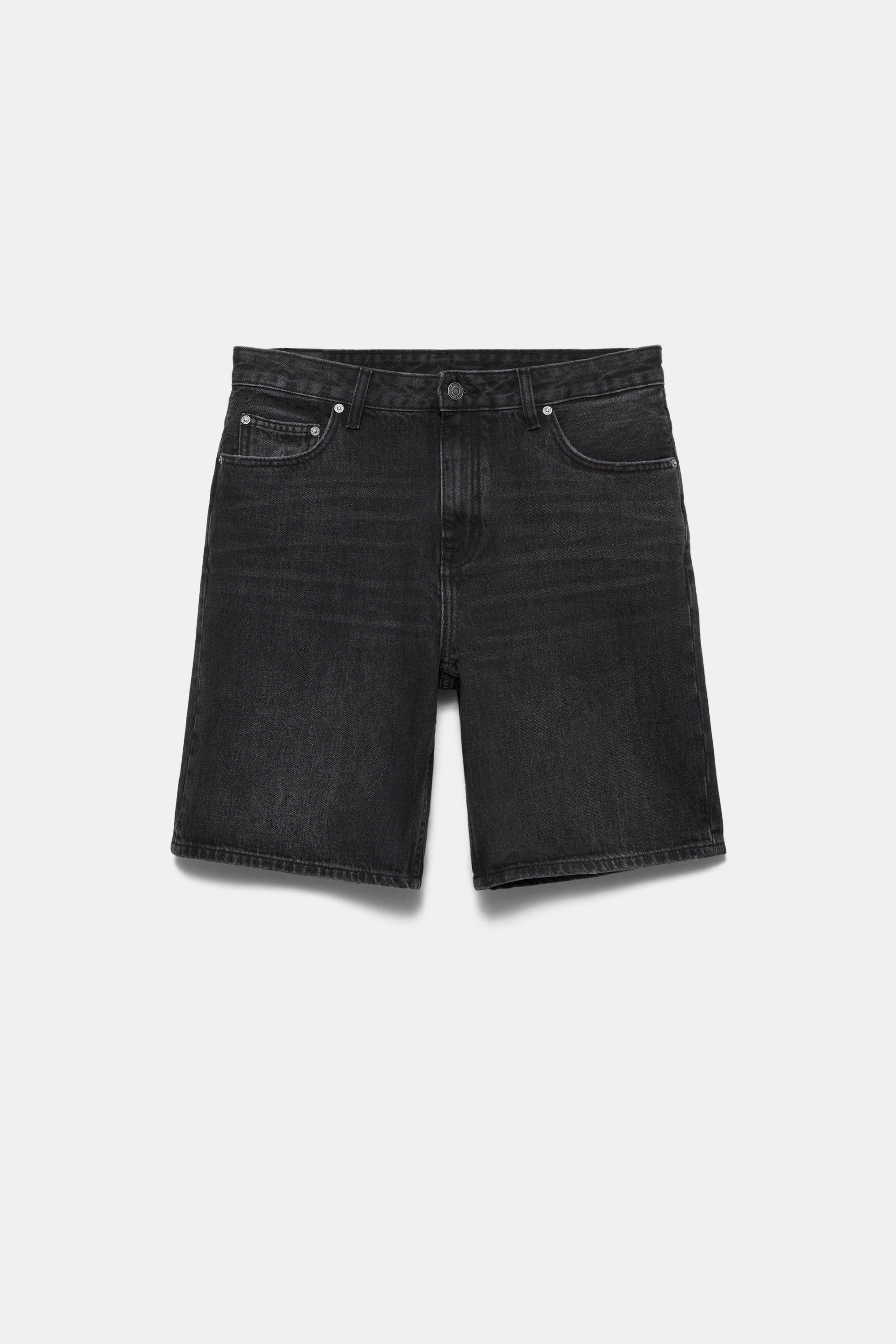 Standard denim Bermuda shorts — Faded black