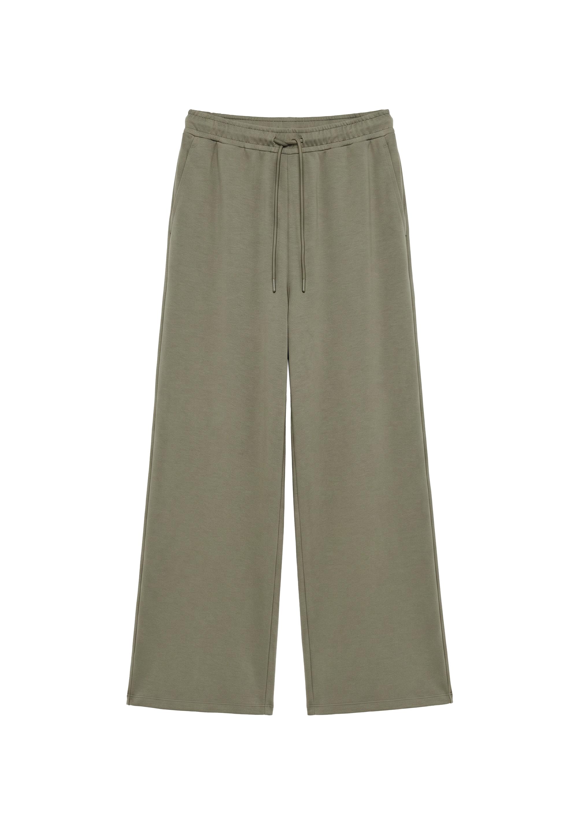 Modal wide-leg trousers — Khaki