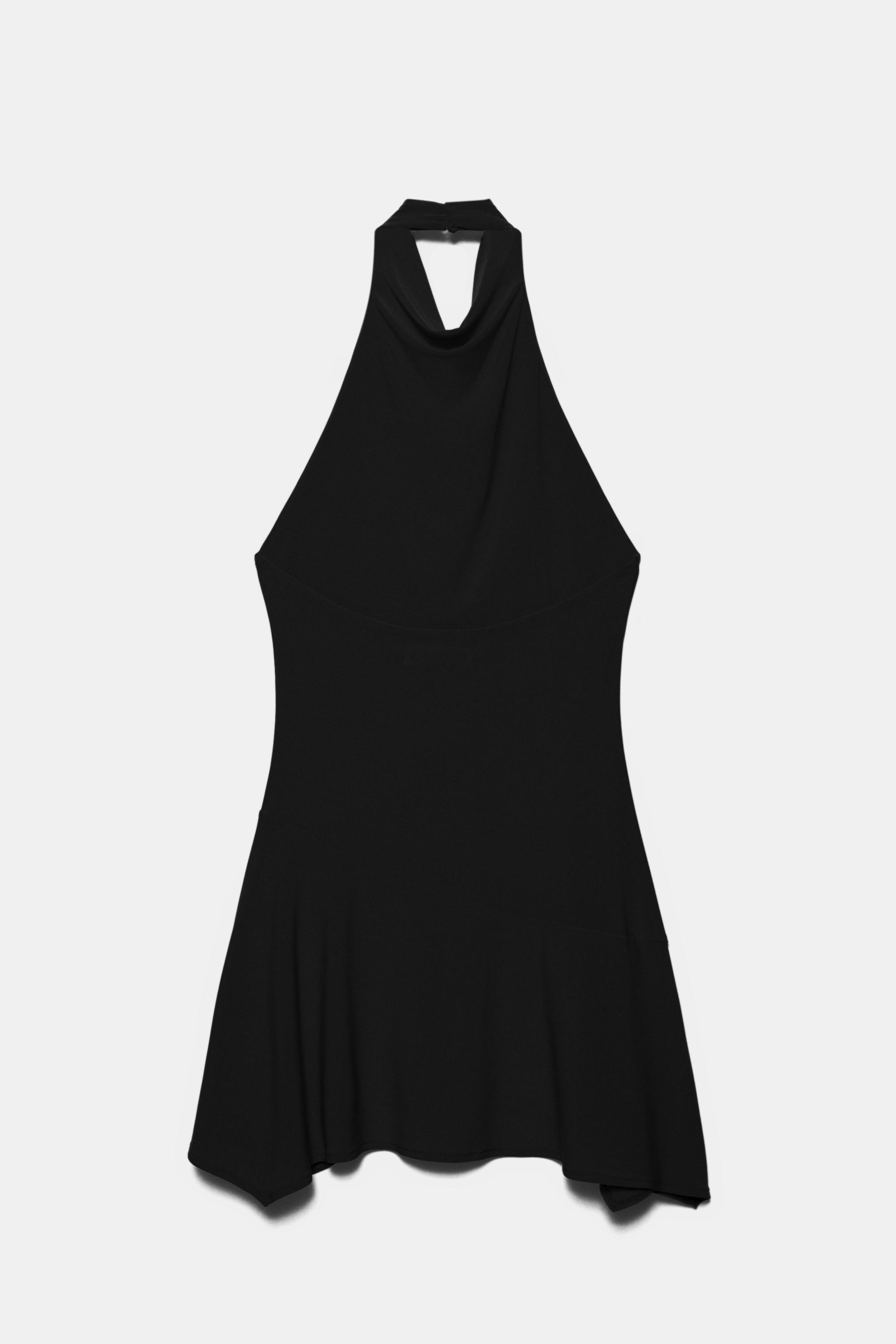 Short halter dress — Black