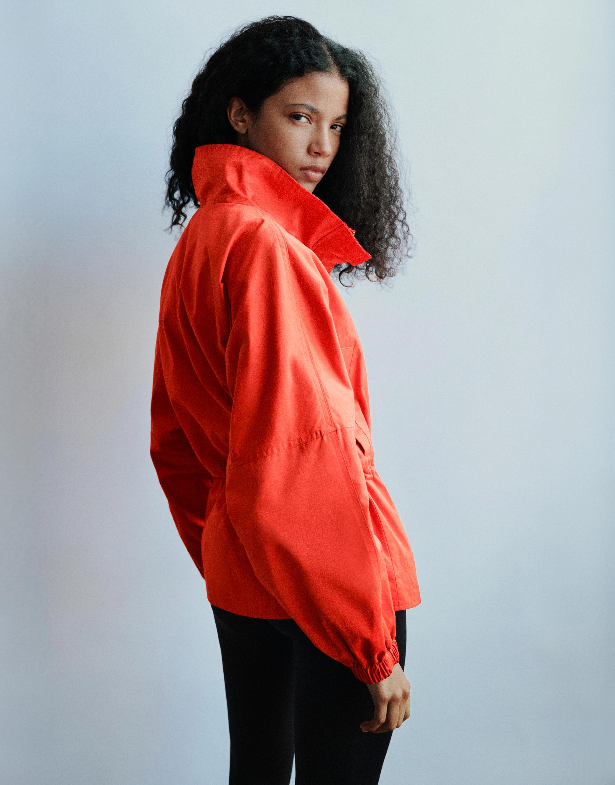 Drawstring waist jacket — Red