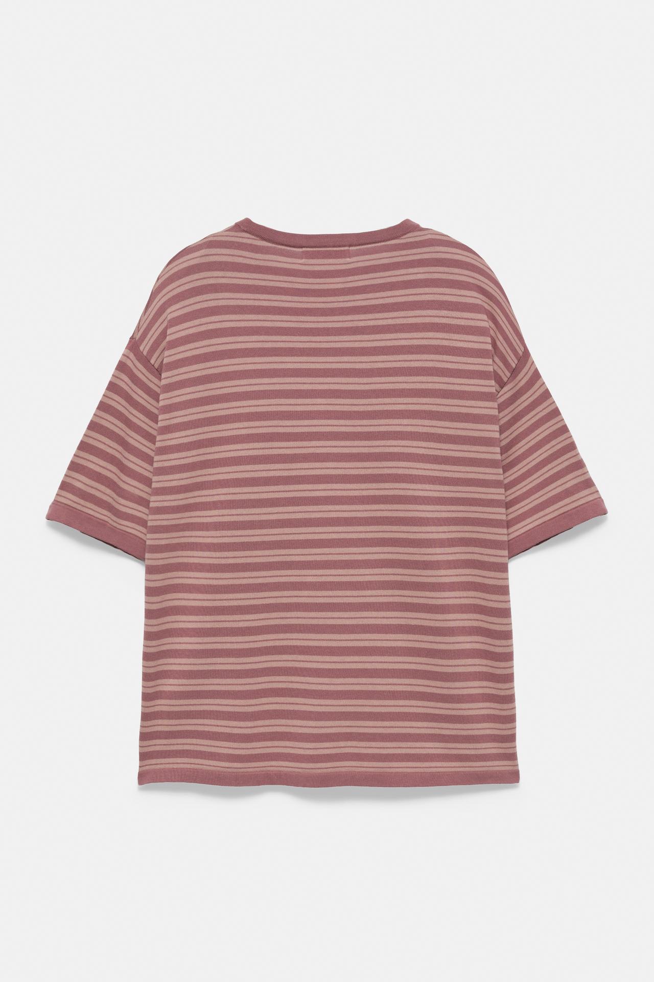 Striped knit T-shirt — Purple