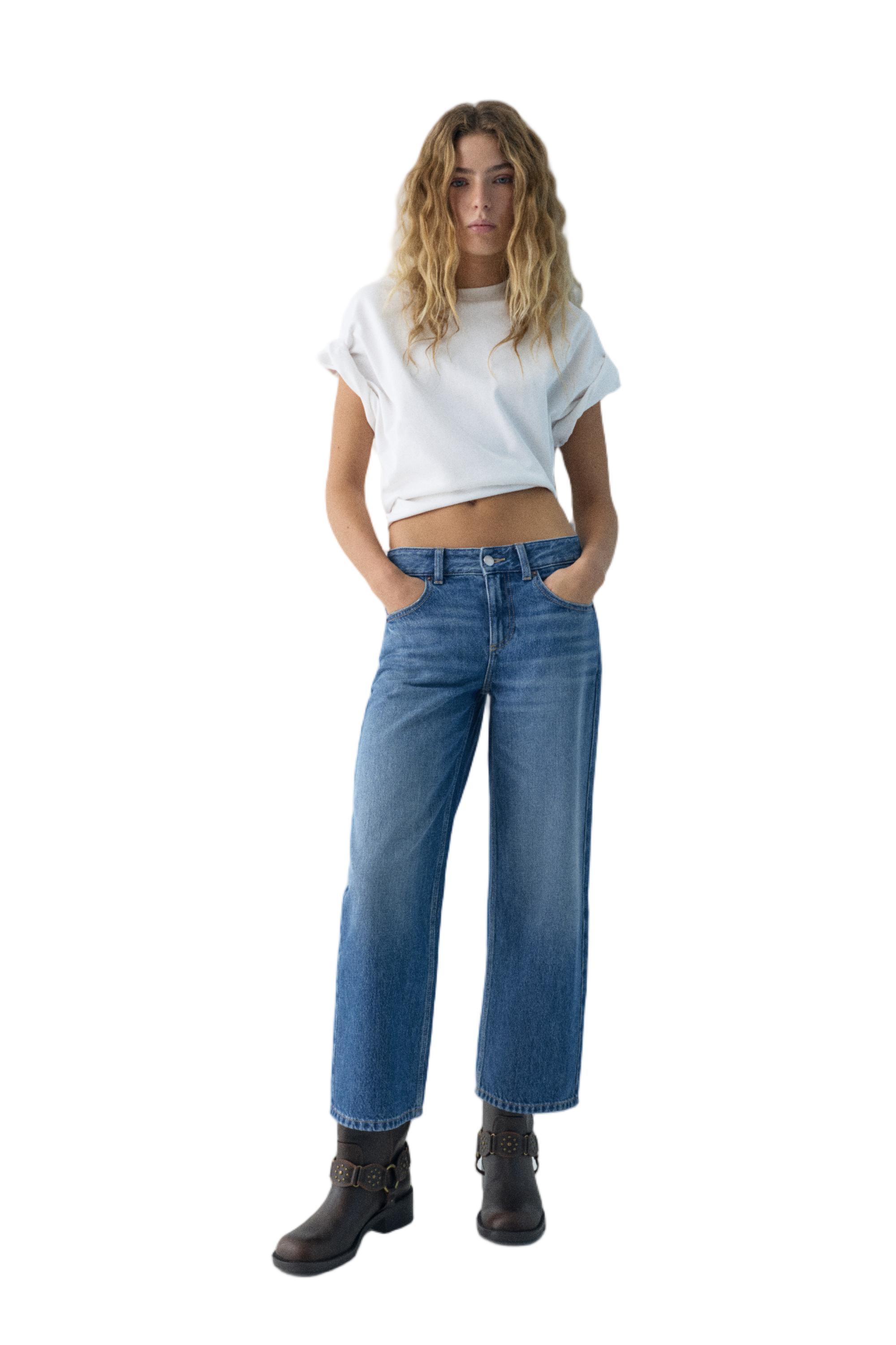 Düşük bel culotte pantolon jean - Görsel 17